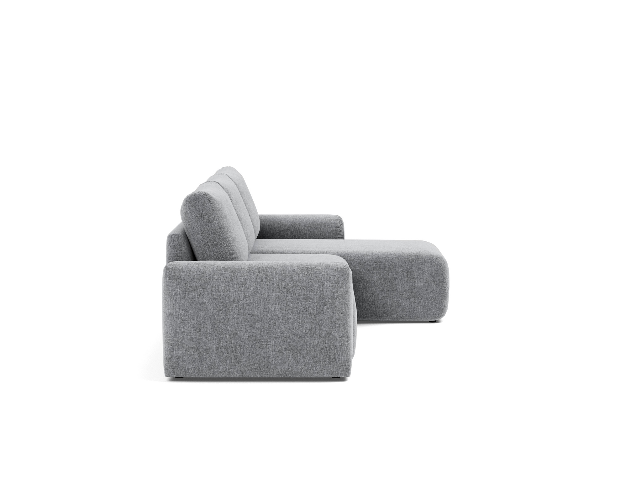 Schlafsofa Norum mit Chaiselongue und Chunky-Armlehnen Strukturierter Stoff Twist 565-Granite