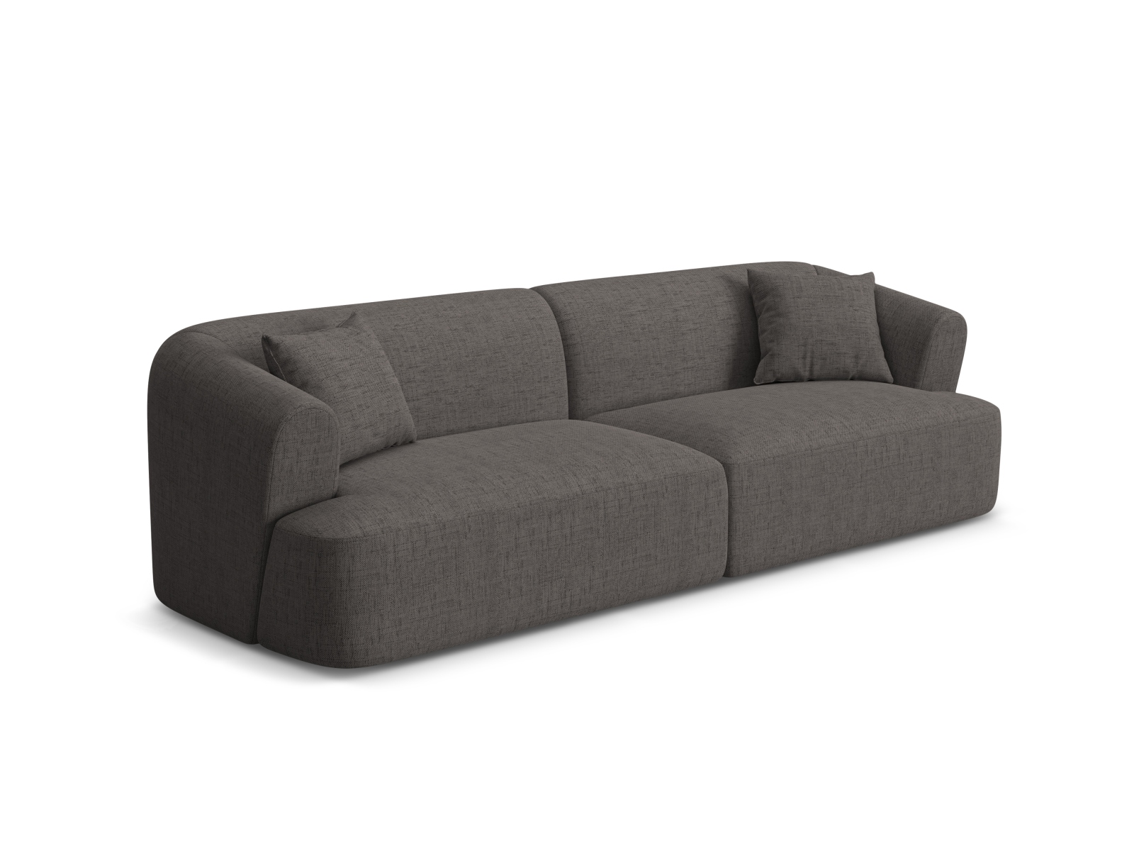 Cosmopolitan Design Sofa Campi 4-Sitzer Strukturierter Stoff Moly Grau