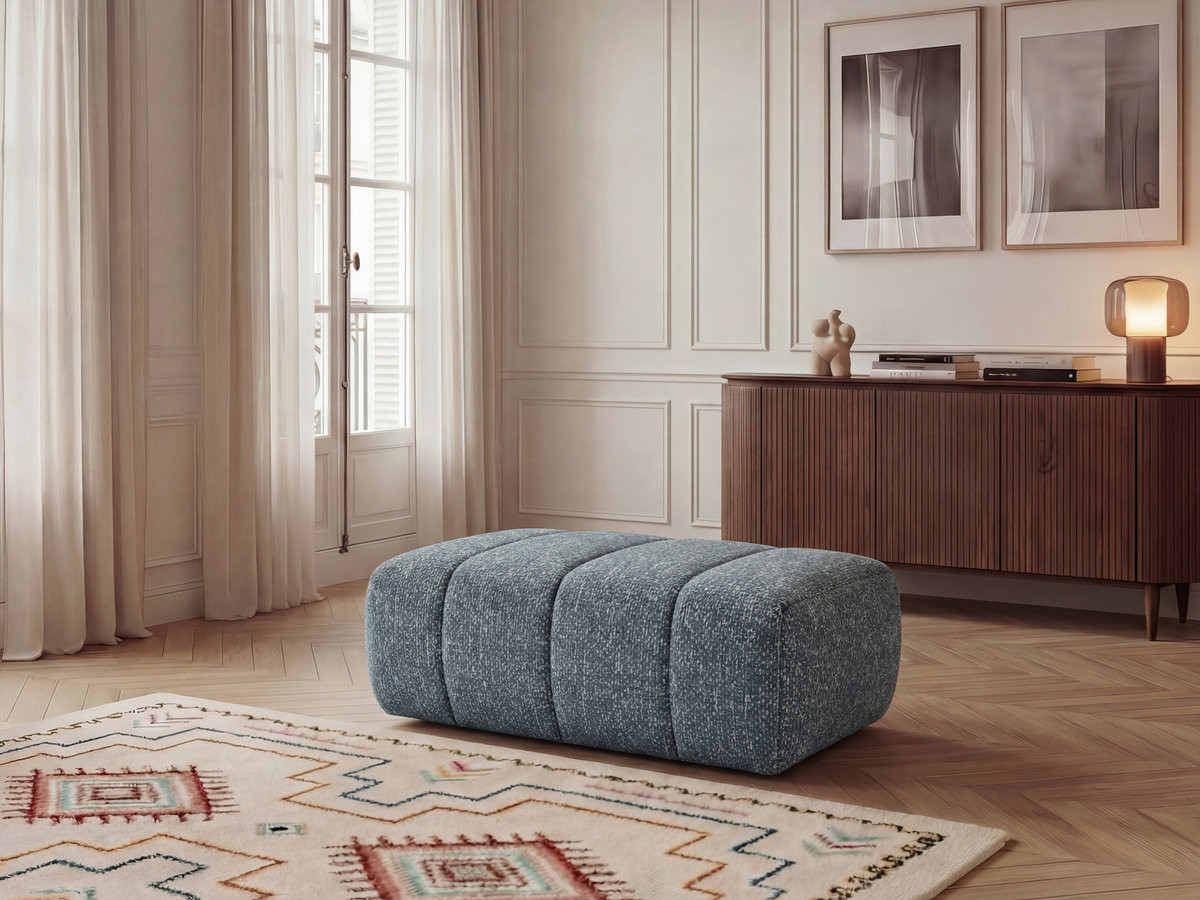 Bobochic Nesty Pouf Melange-Stoff Blau