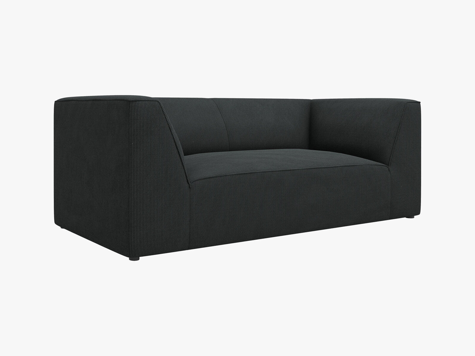 Micadoni Sofa Ruby 2-Sitzer Kord Scala Schwarz