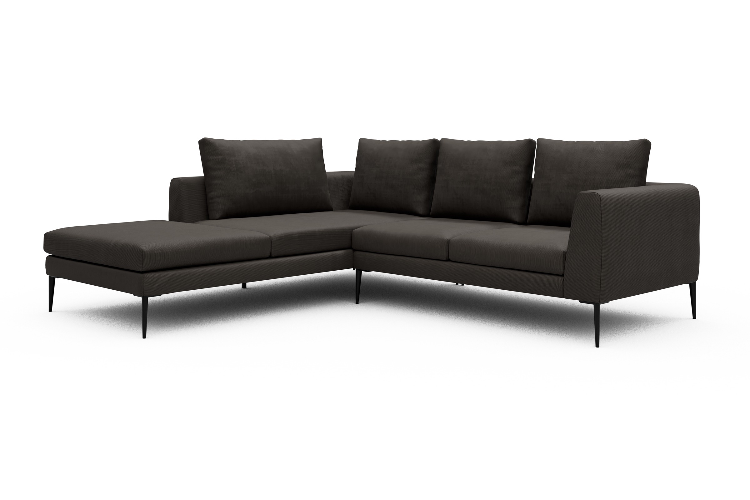Ecksofa Paul Relax-Ecke links mit 2-Sitzer Cordufine-Taupe
