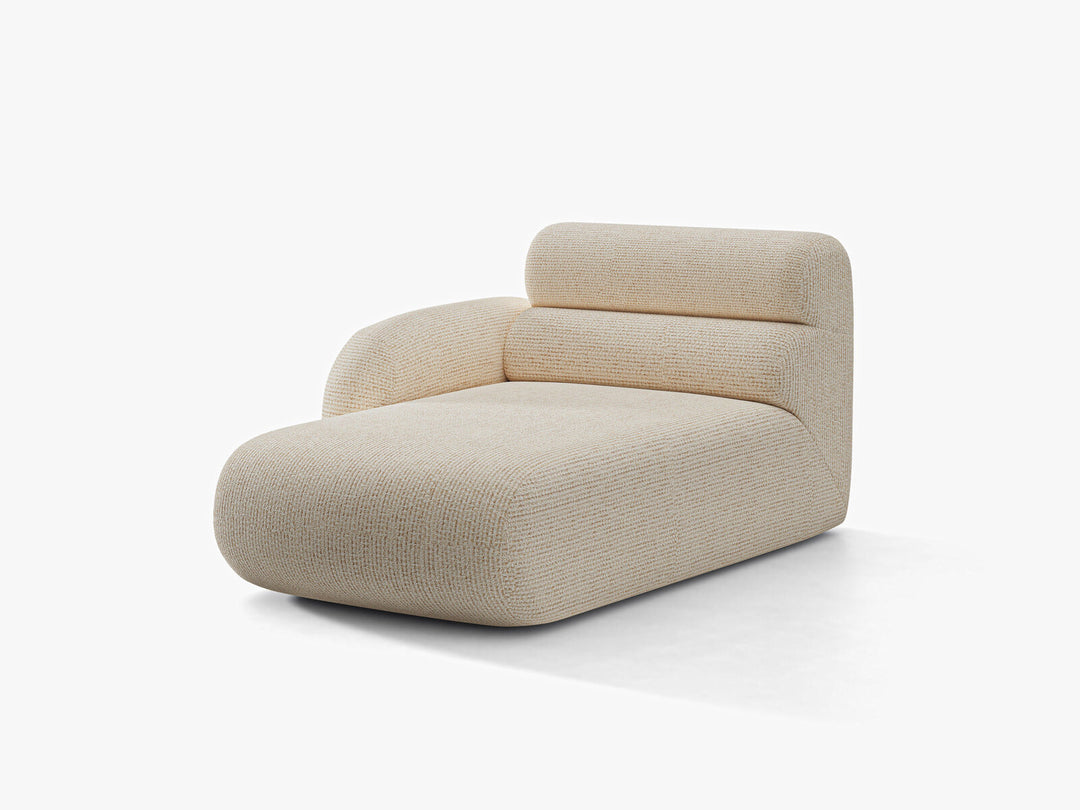 Micadoni Neo Chaiselongue Links Chenille SILENCIO Helles Beige