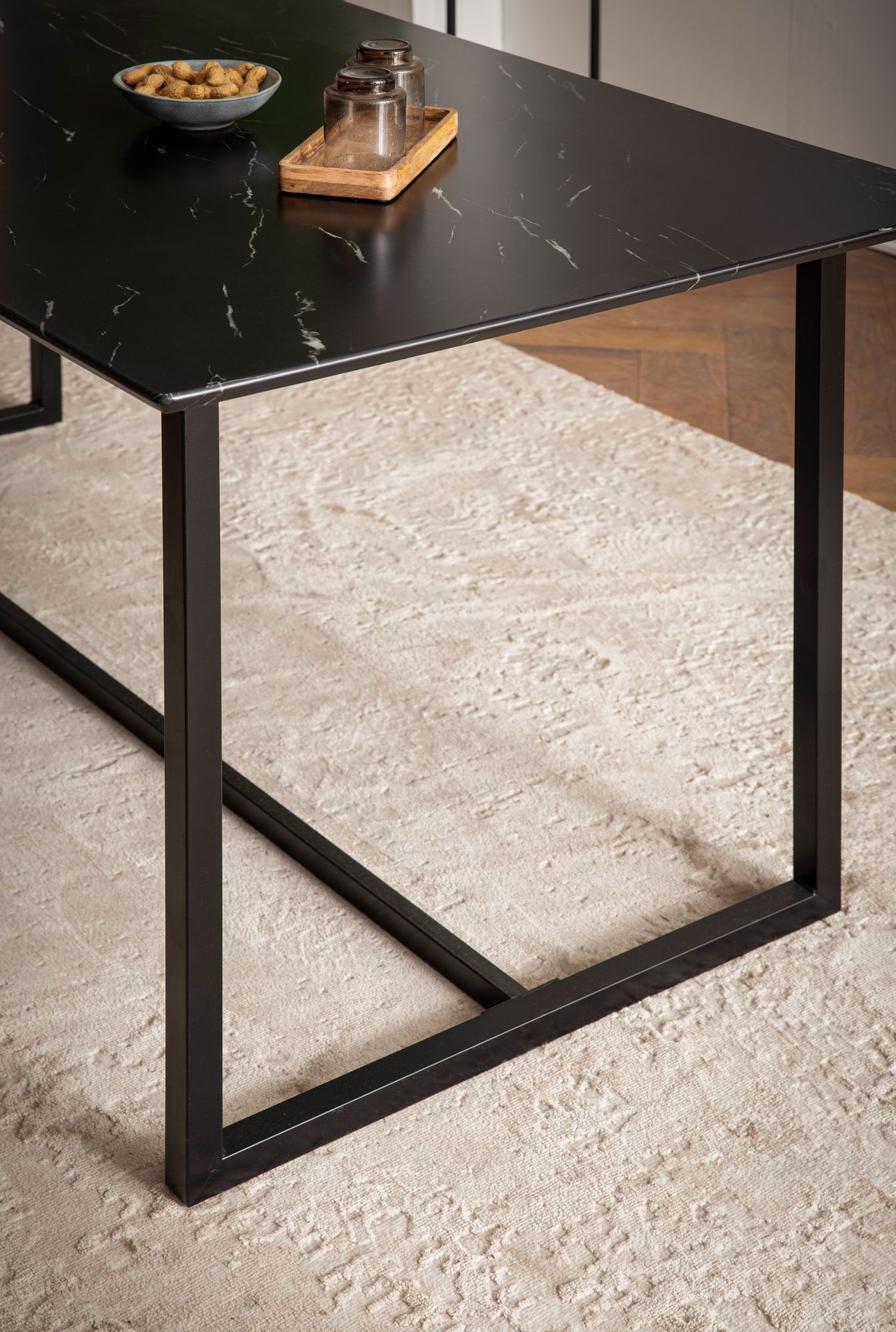Esstisch Gjesdal Marmoroptik Schwarz 160 × 80 × 76 cm