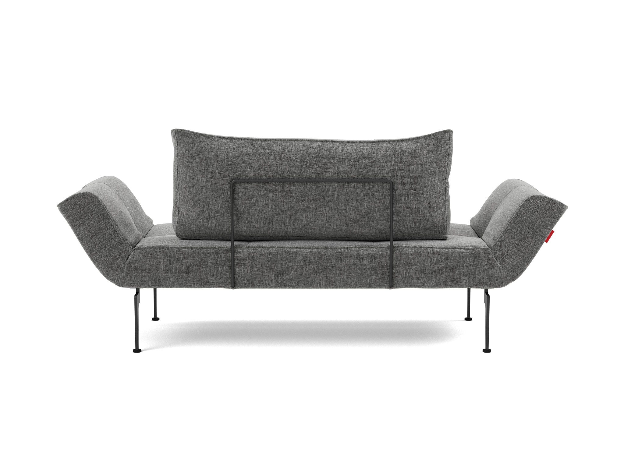 Tagesbett Zeal Strukturierter Stoff Twist 563-Charcoal Beine Laser schwarz