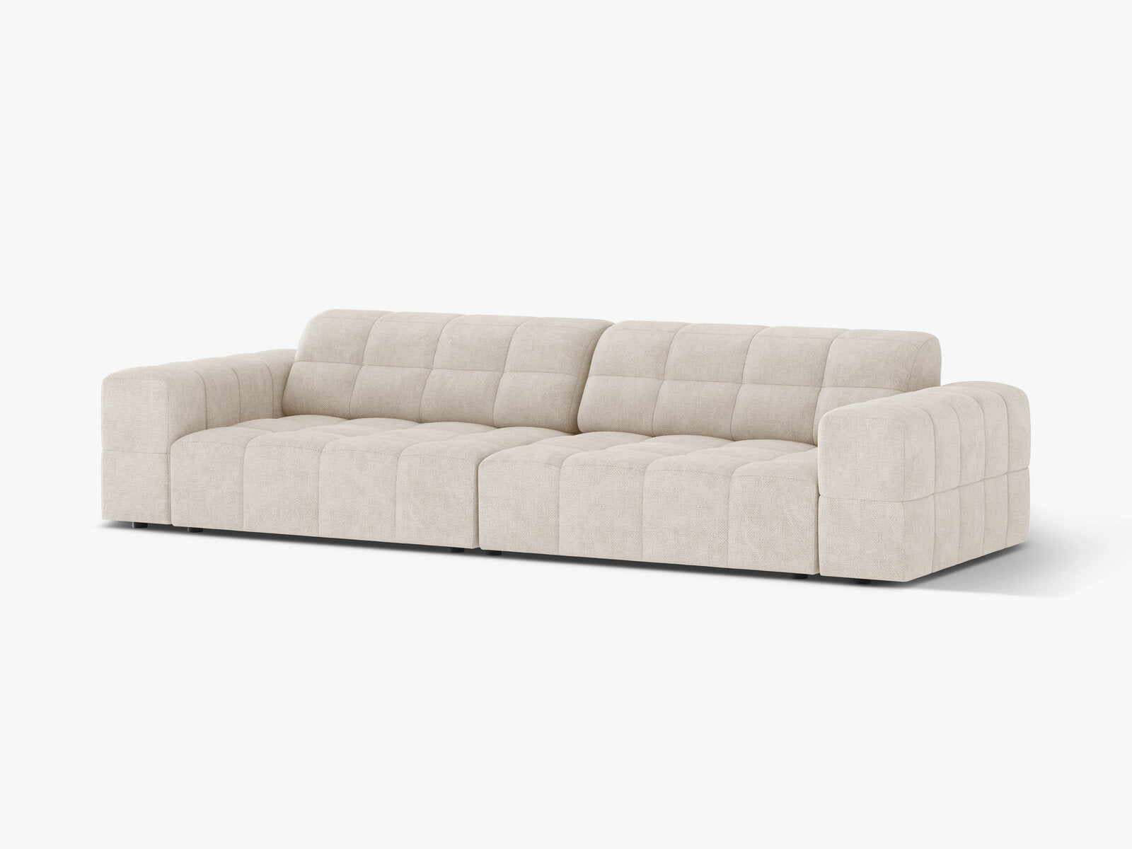 Micadoni Sofa Jennifer 4-Sitzer Chenille Eden Helles Beige