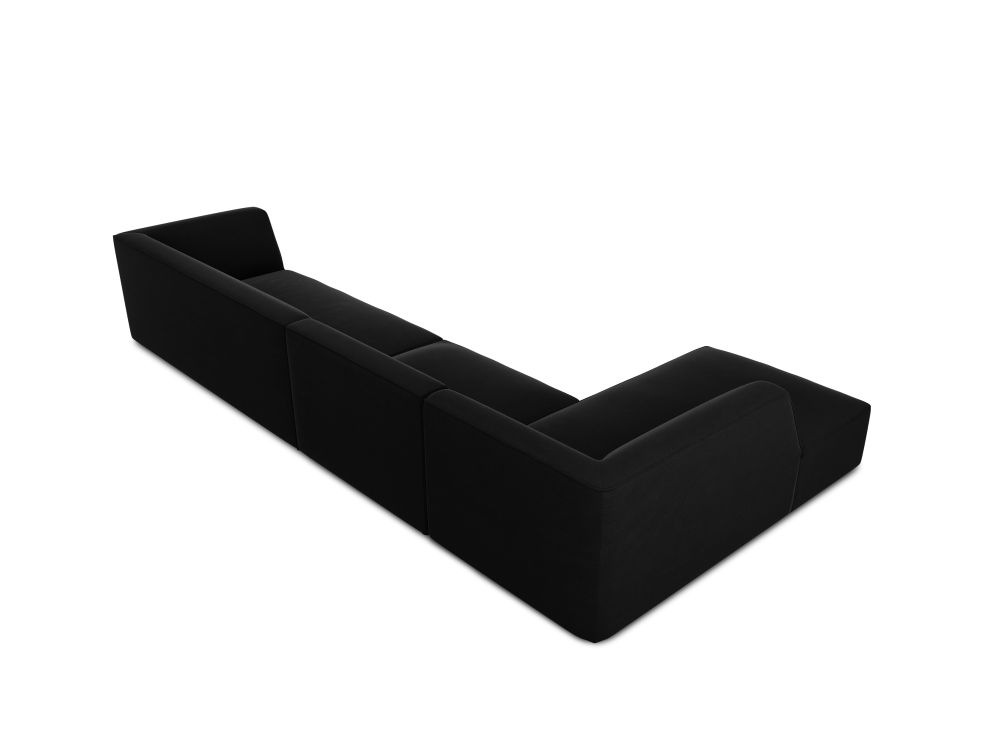 Cosmopolitan Design Ecksofa Siena 5-Sitzer Samt Salvador Schwarz Links