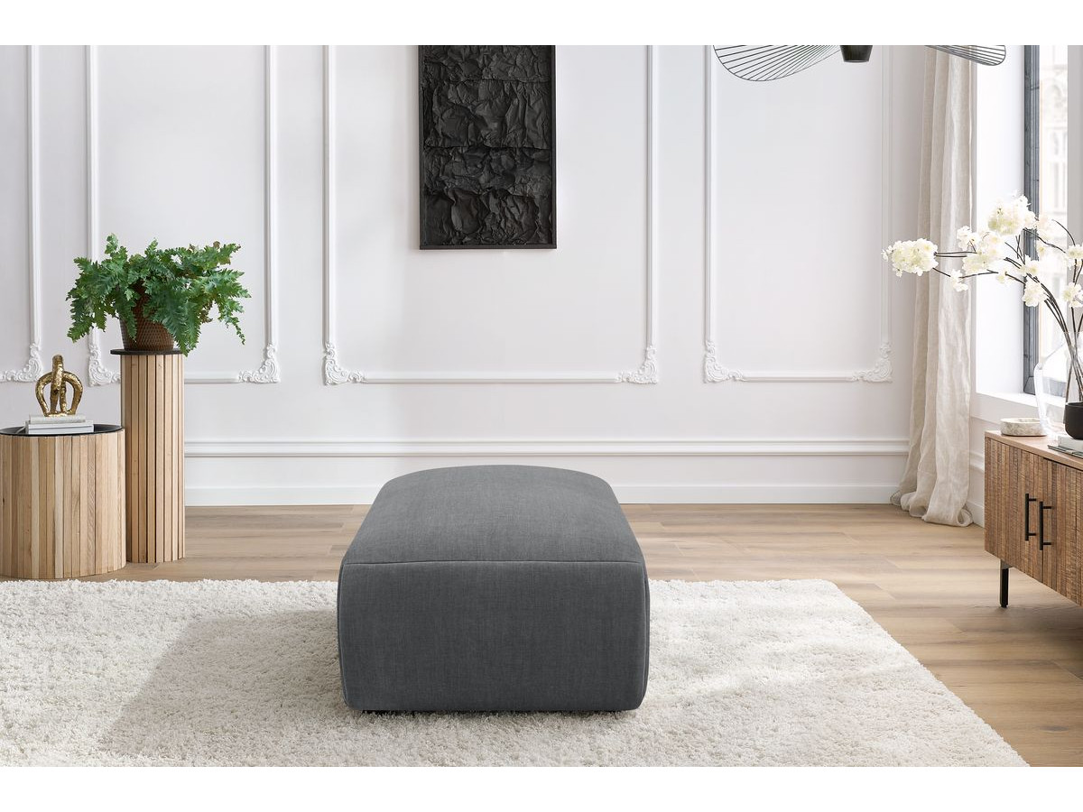 Bobochic Jeanne Pouf 66 × 117 cm Samt Dunkelgrau