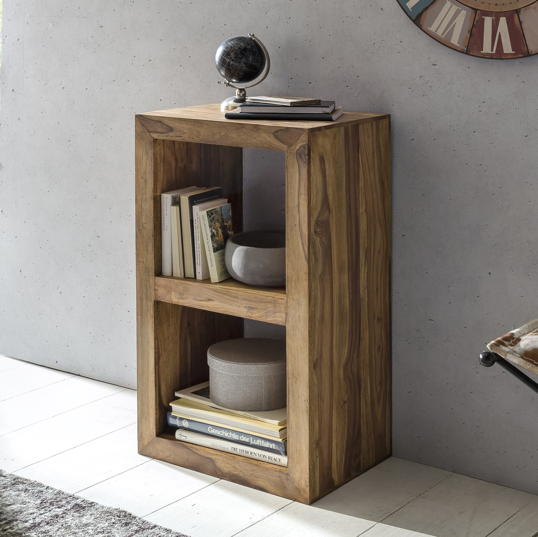 Standregal Andalsnes Massivholz Dunkelbraun 50 × 35 × 88 cm