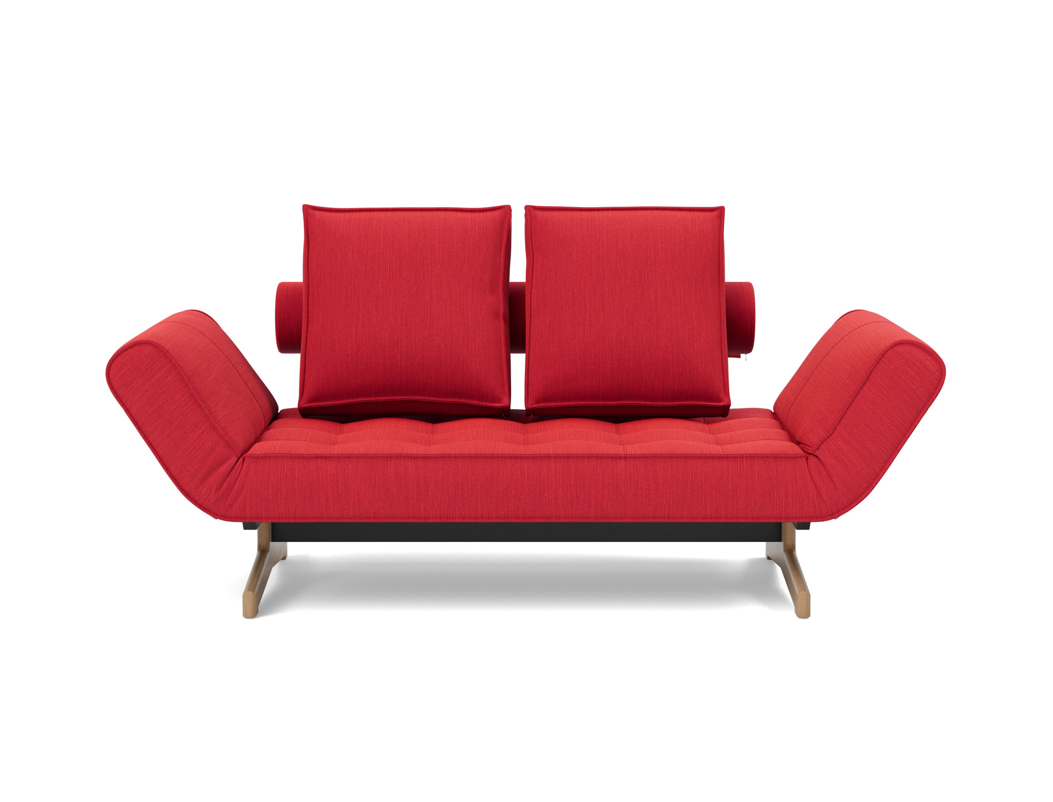 Tagesbett Ghia Flachgewebe Elegance 511-Red Beine Eiche