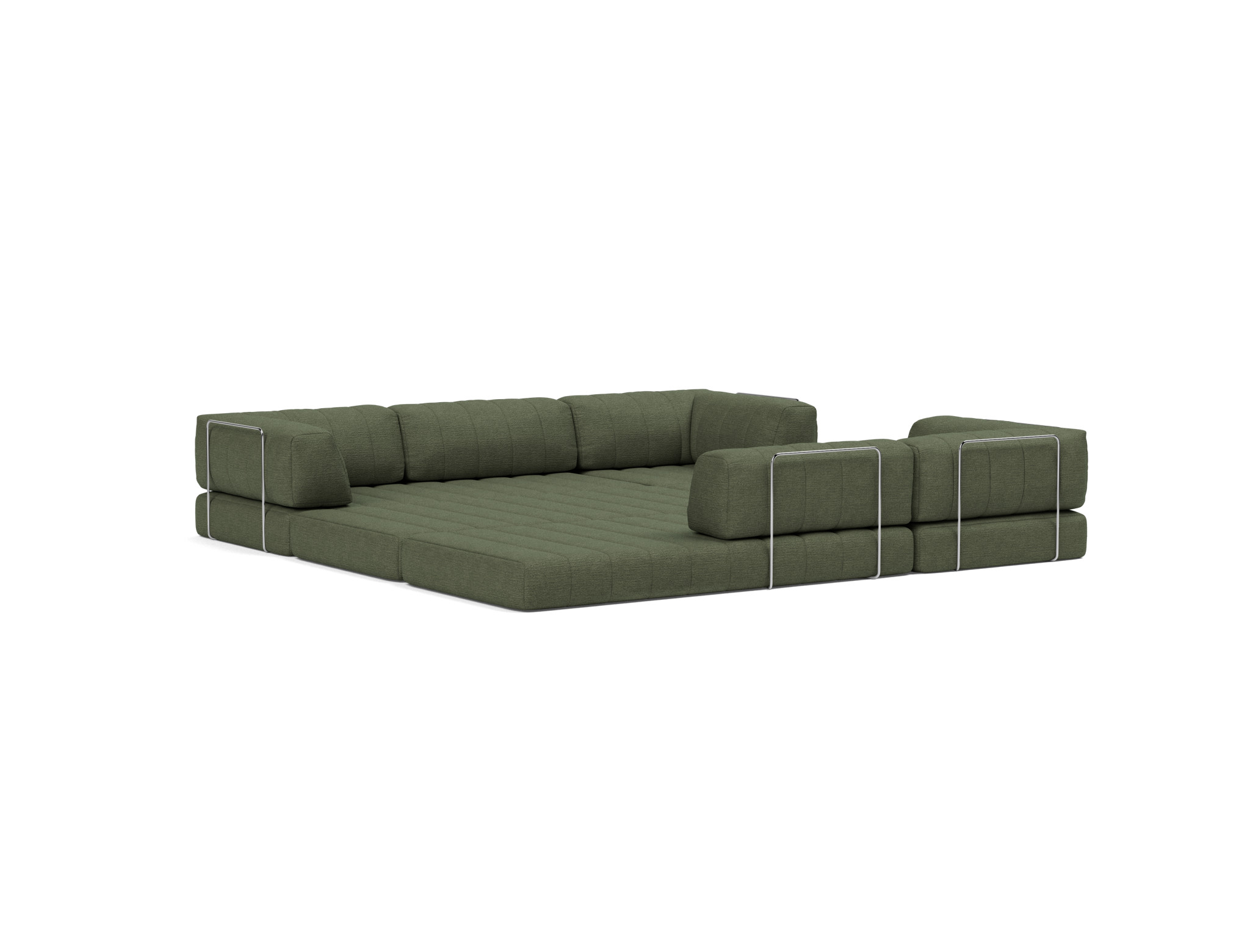 Eck-Schlafsofa CozyPad mit Armlehnen Strukturierter Stoff Taura 353-Forest