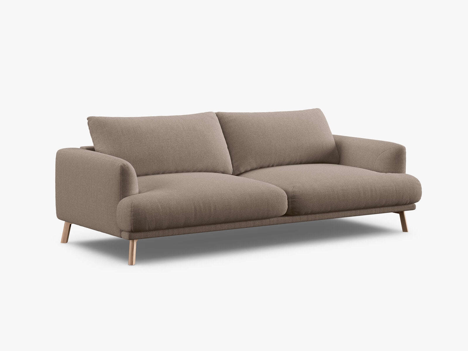 Micadoni Sofa Naomi 3-Sitzer Strukturierter Stoff Liberty Cappuccino