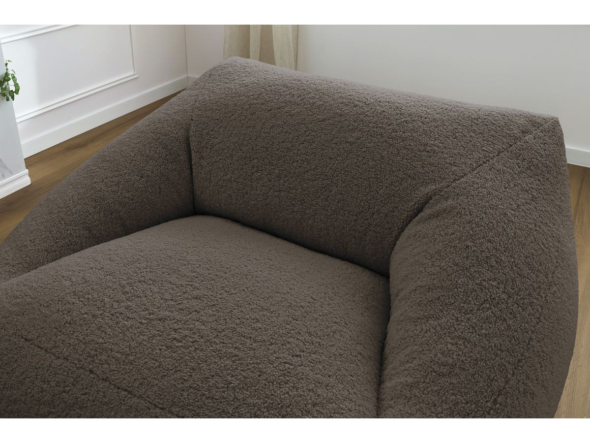 Bobochic Lilibet Pouf Bouclé-Stoff Braun