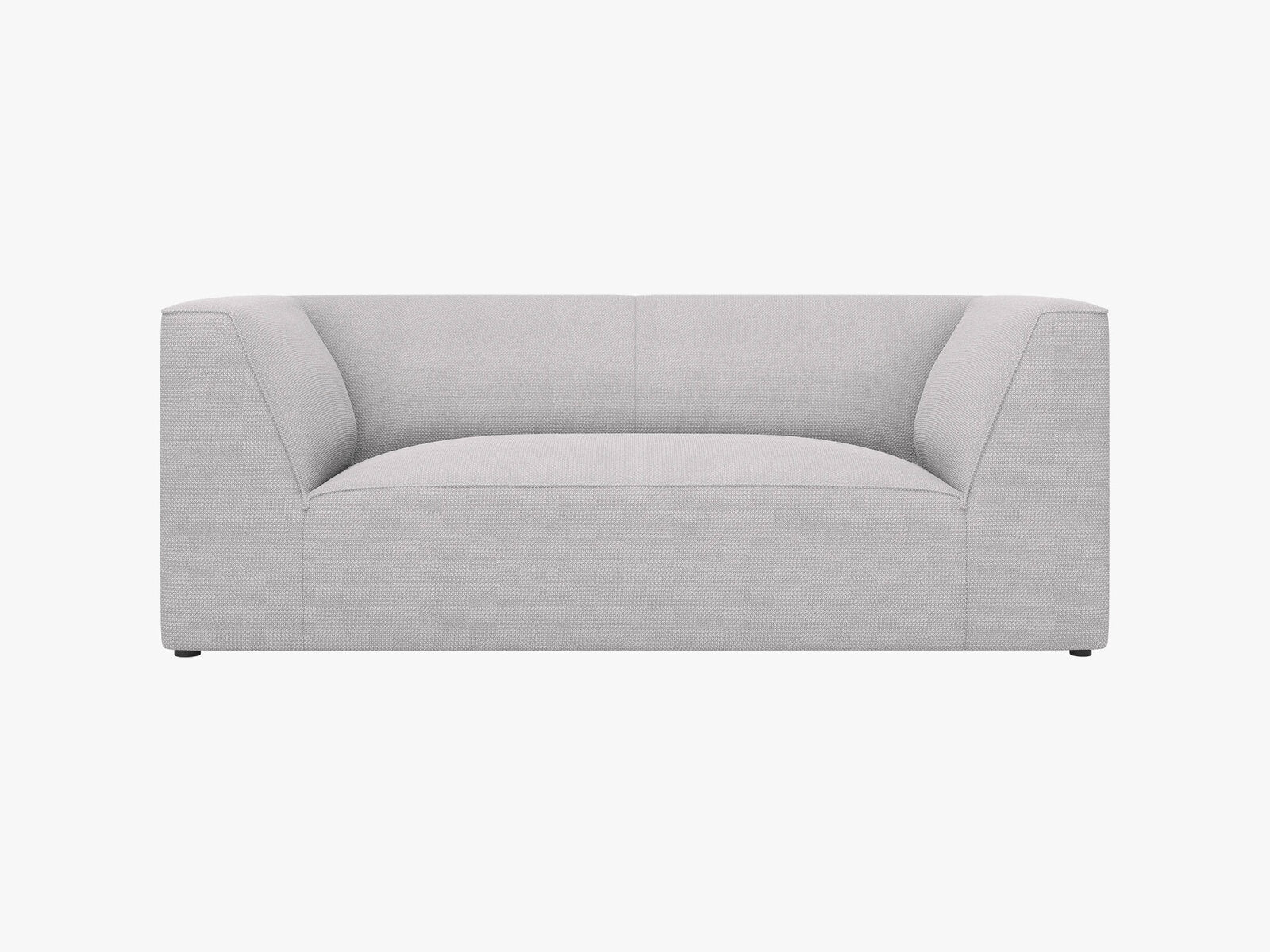 Micadoni Sofa Ruby 2-Sitzer Strukturierter Stoff Ottawa Hellgrau