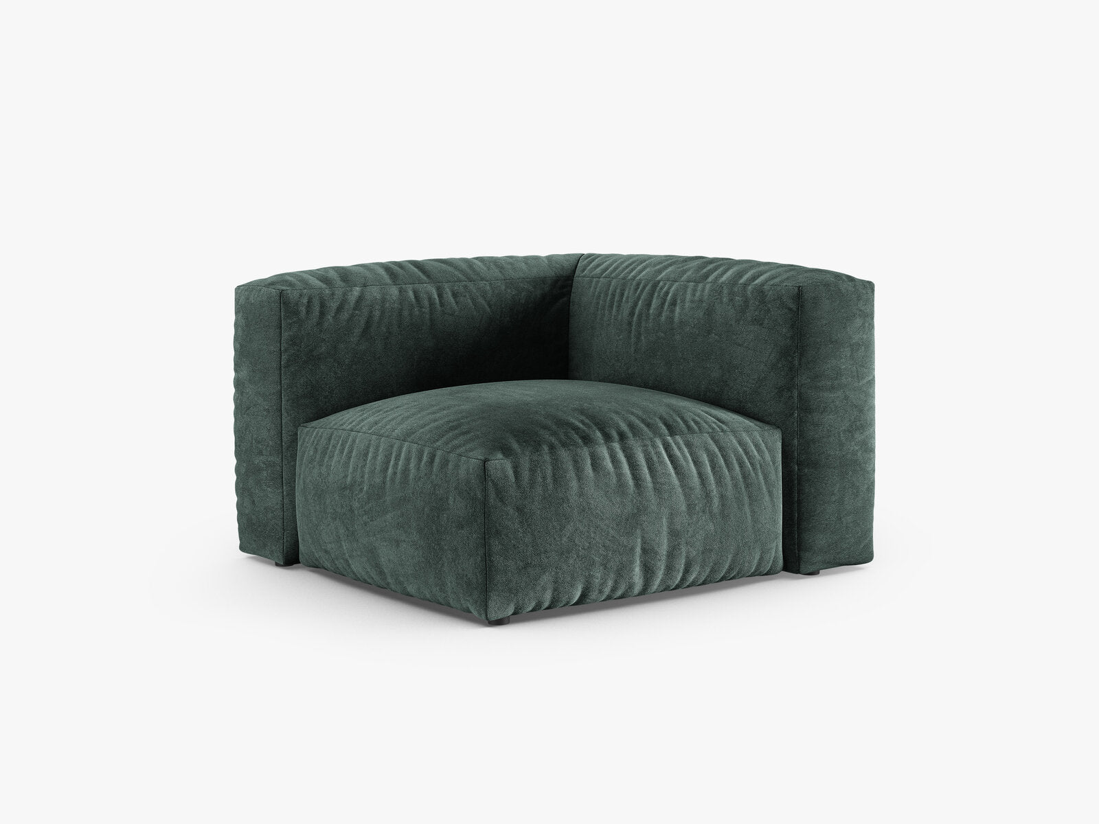 Micadoni symmetrisches Eckmodul Martina 1-Sitzer 90cm Sitztiefe Samt Vogue Petrol
