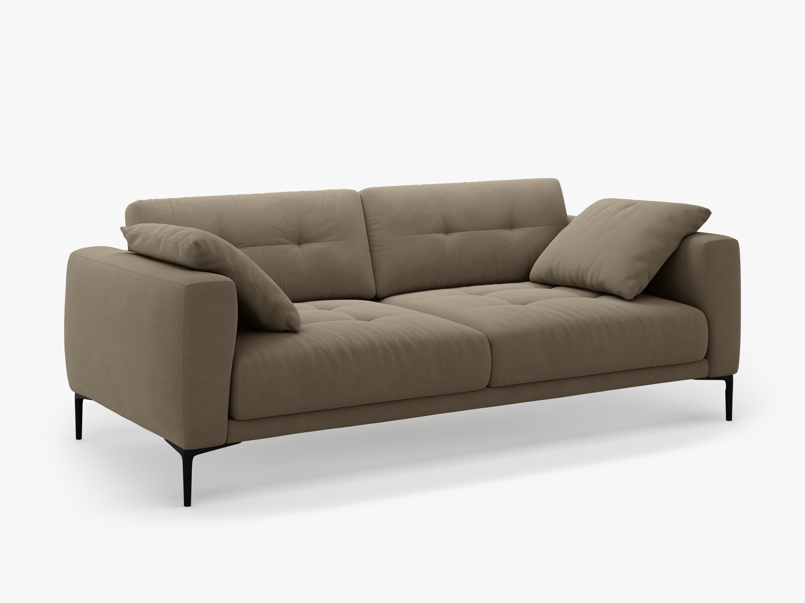 Micadoni Sofa Bemy 4-Sitzer Samt Grau Braun