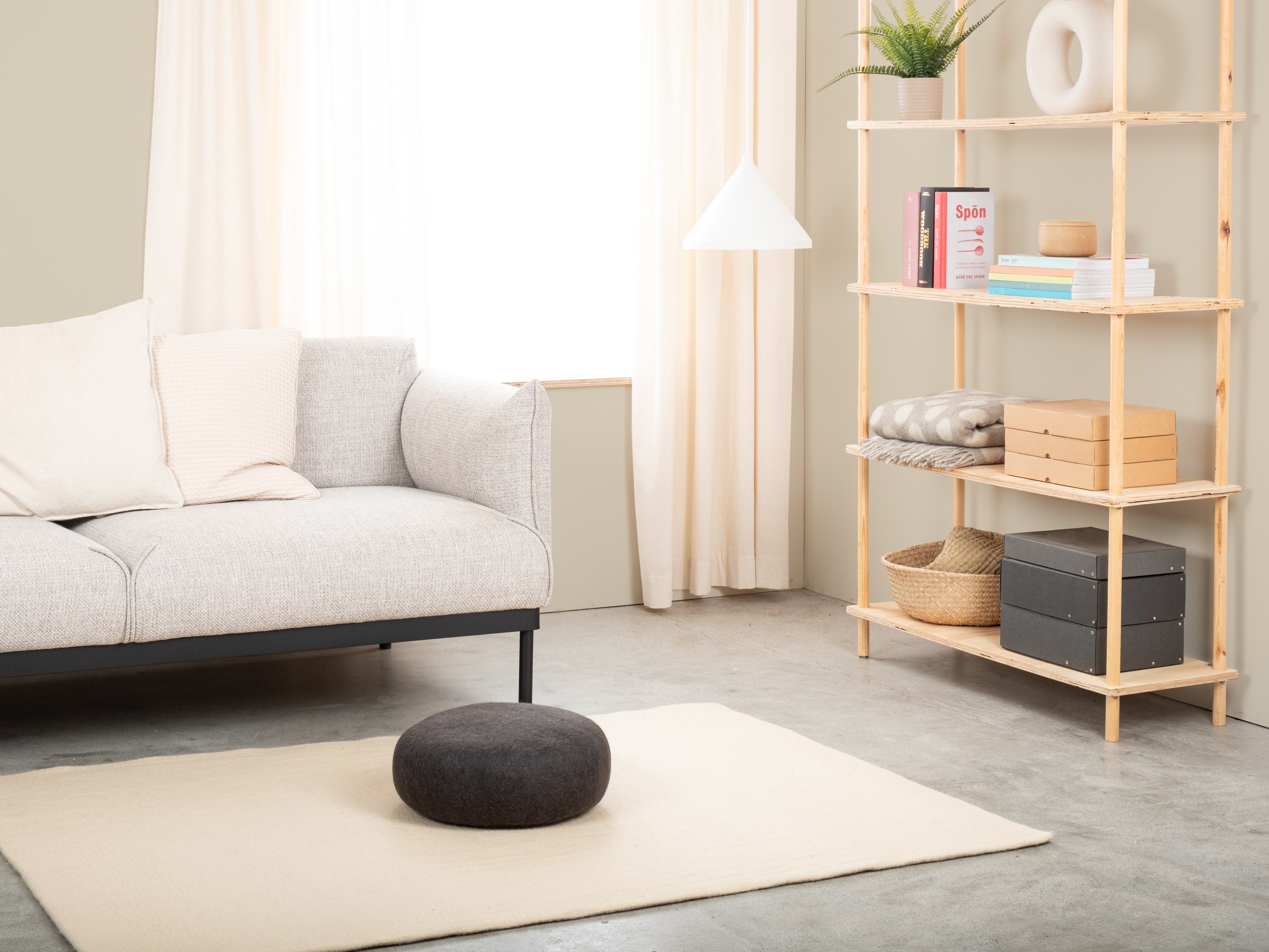 myfelt Kuno Colour Pouf Anthrazit Ø 48 x 18 cm