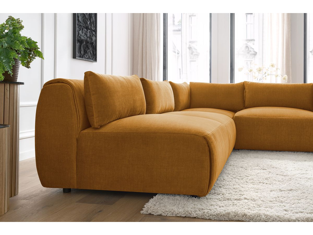 Bobochic Jeanne Ecksofa 299 × 299 cm Samt Gelb