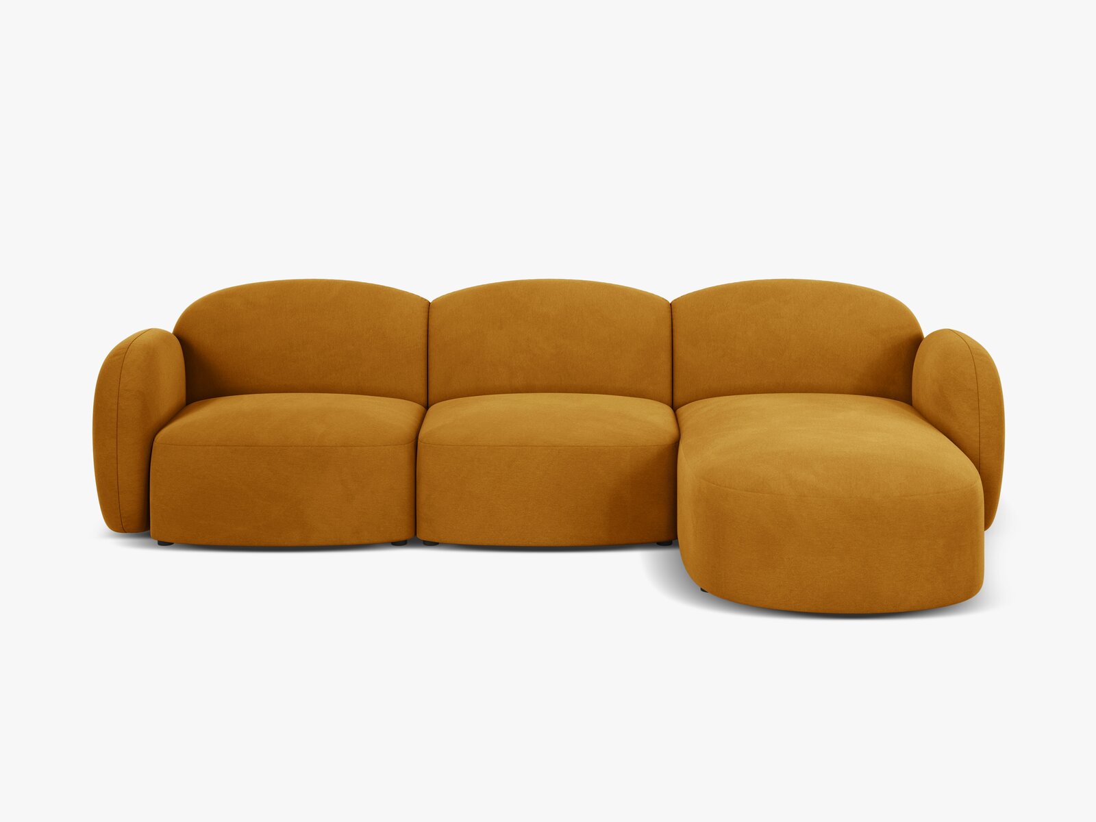 Micadoni Ecksofa Blair 4-Sitzer Rechts Samt Casino Gelb