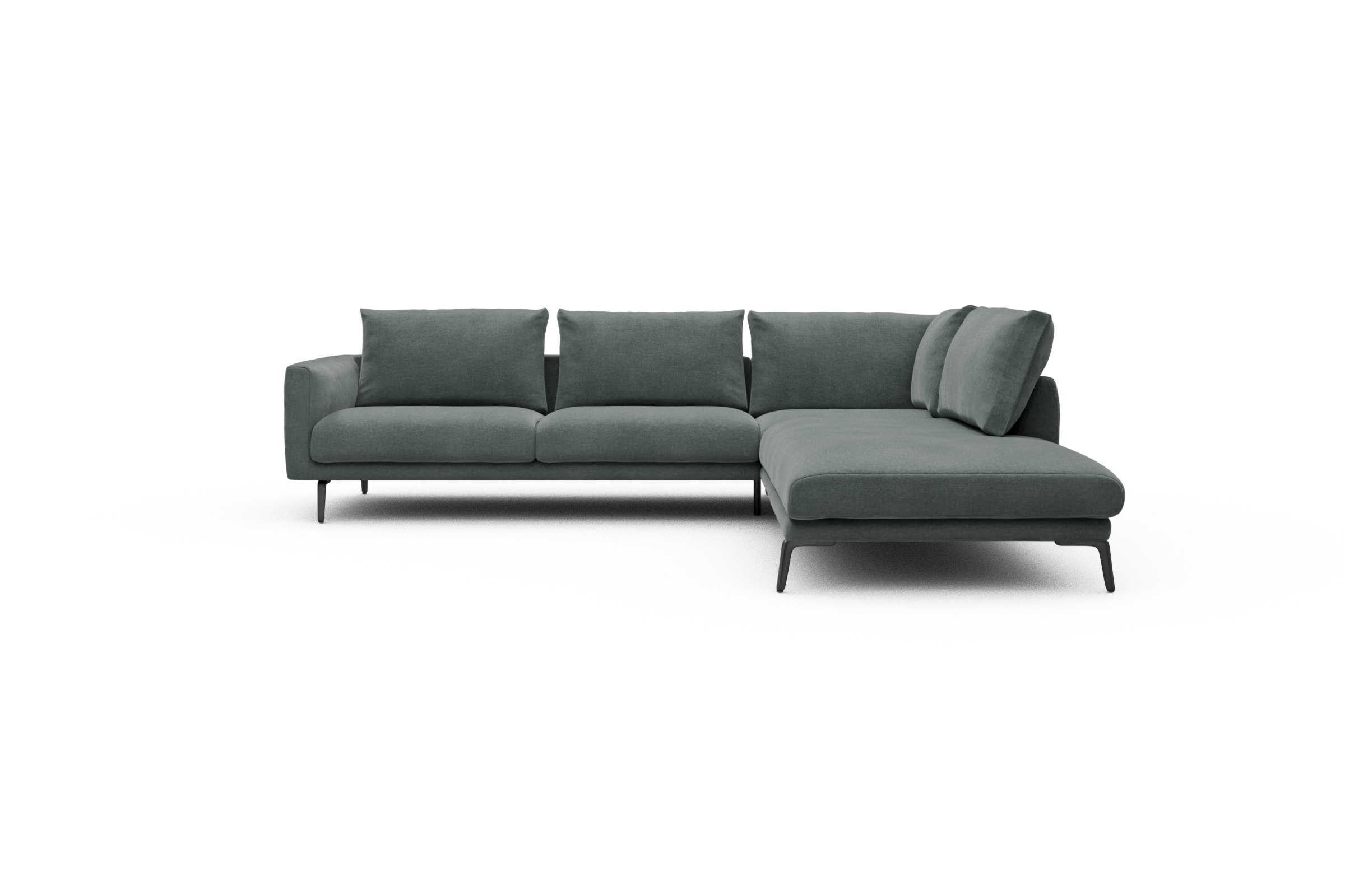 Skandi Home Ecksofa Karl Relax-Ecke rechts mit 2,5-Sitzer Smooth-Silver-Grey moebelfaktor