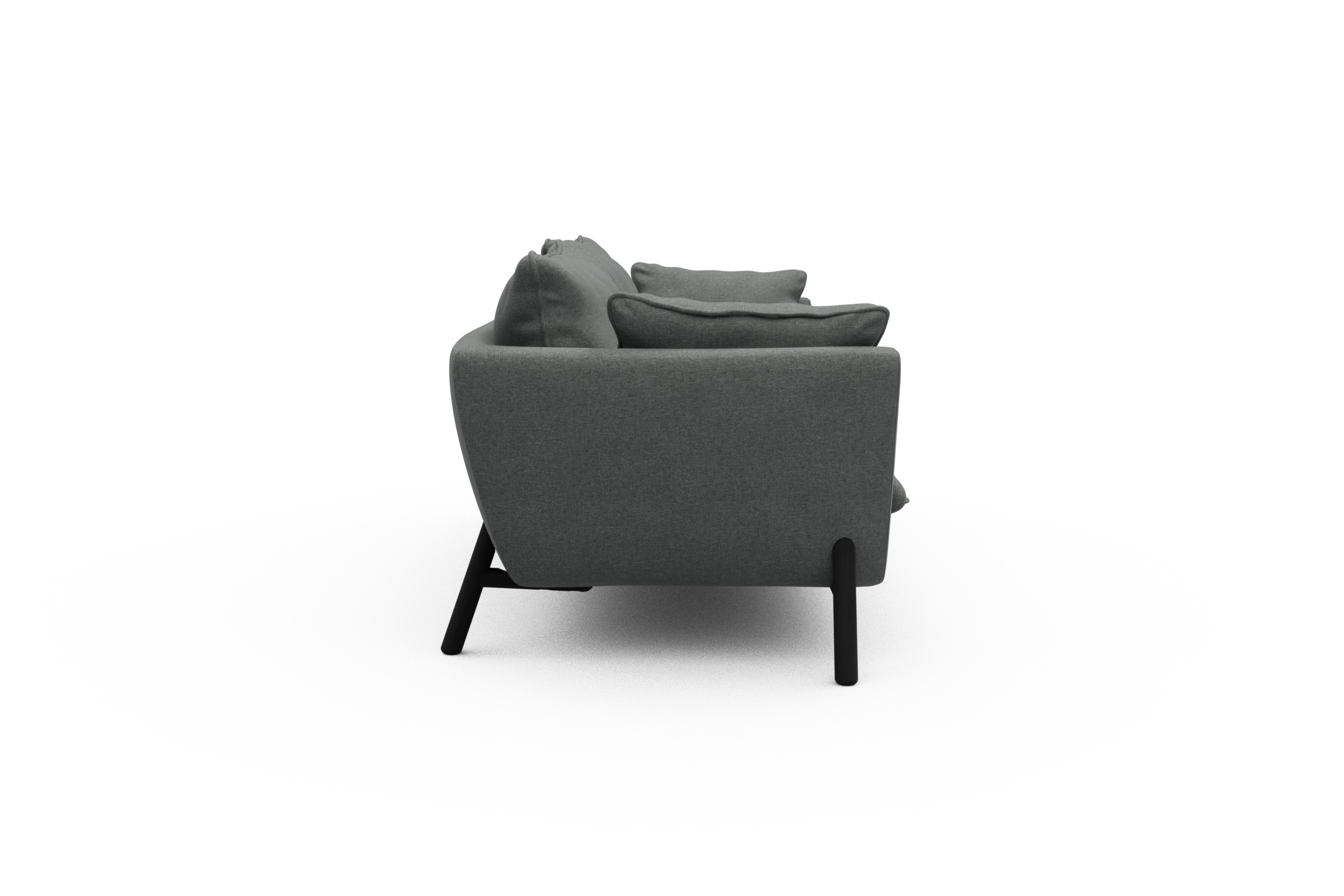 Sofa Emil PREMIUM 3-Sitzer Beinfarbe Eiche Schwarz Satya-Steel