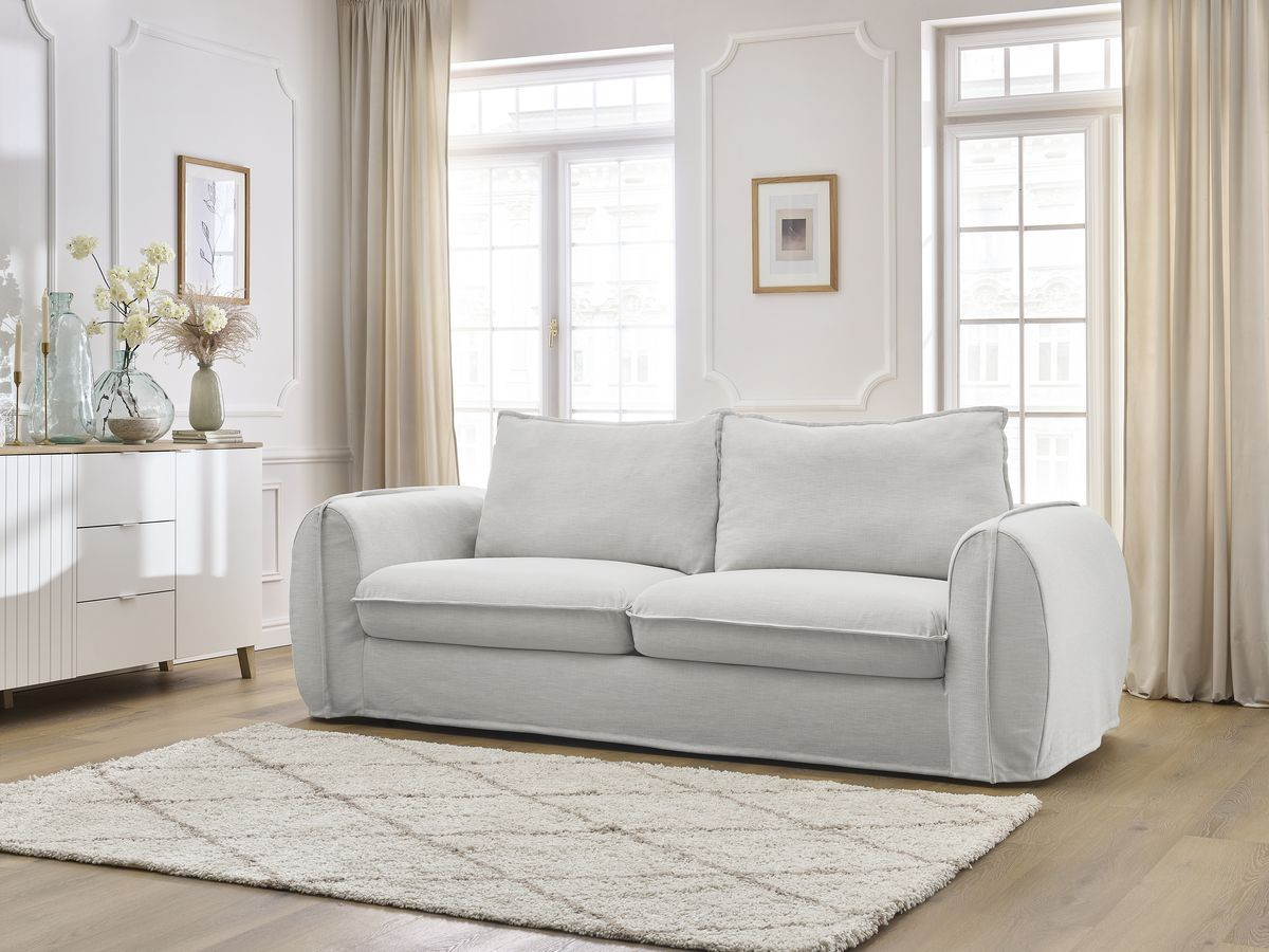 Bobochic Archimede Schlafsofa 3-Sitzer Stoff Hellgrau, Liegefläche 160 × 194 cm