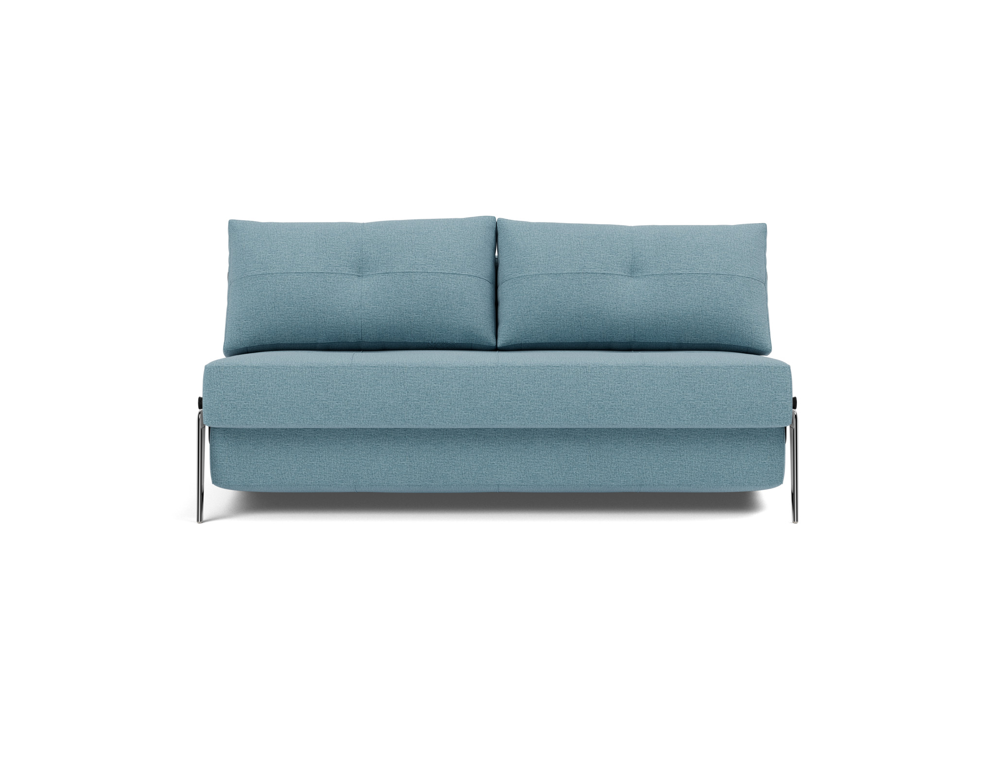 Schlafsofa Cubed 160 Flachgewebe Mixed Dance 525-Light-Blue Beine Aluminium