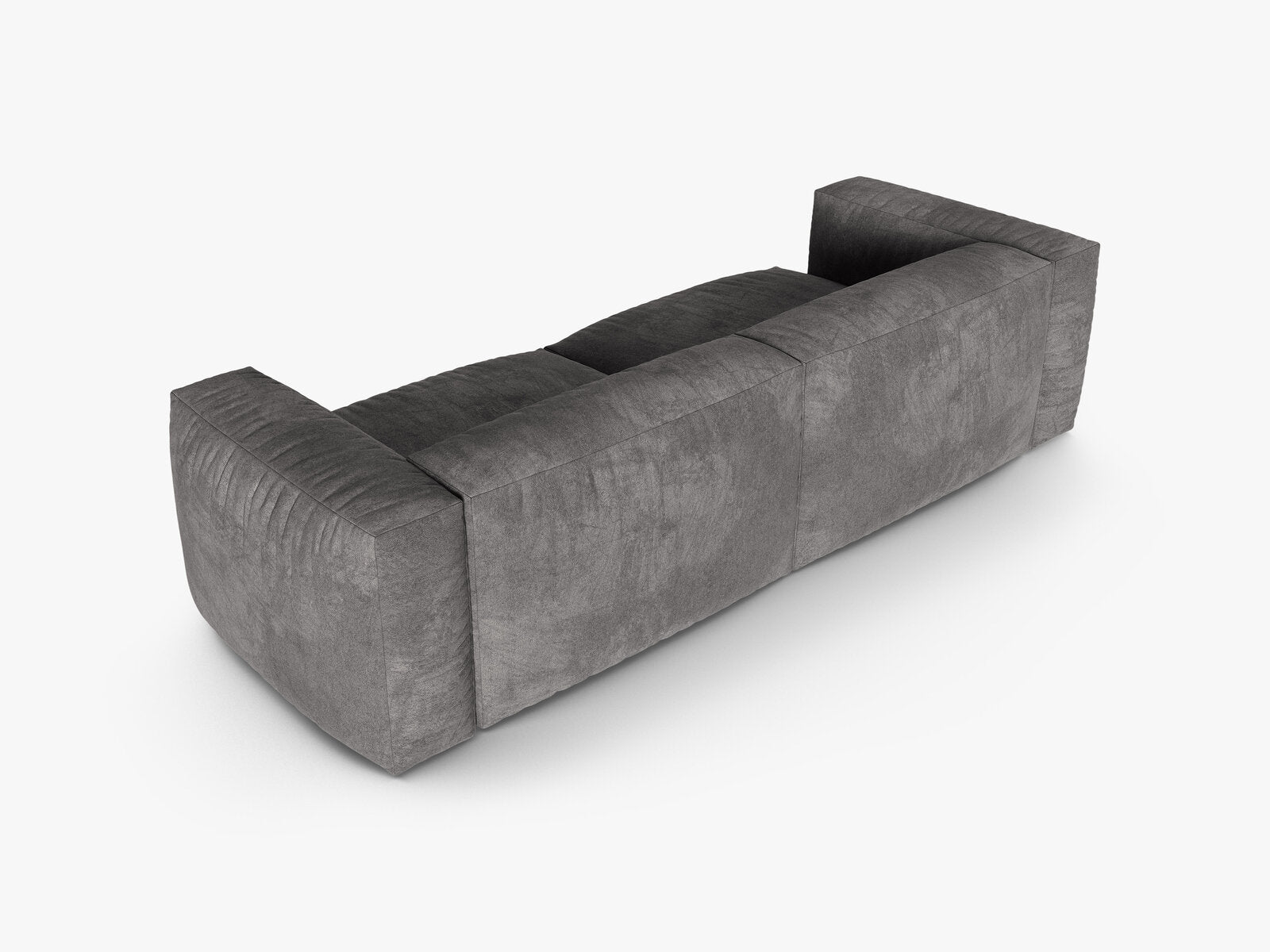 Micadoni Sofa Martina 3-Sitzer 90cm Sitztiefe Samt Vogue Grau
