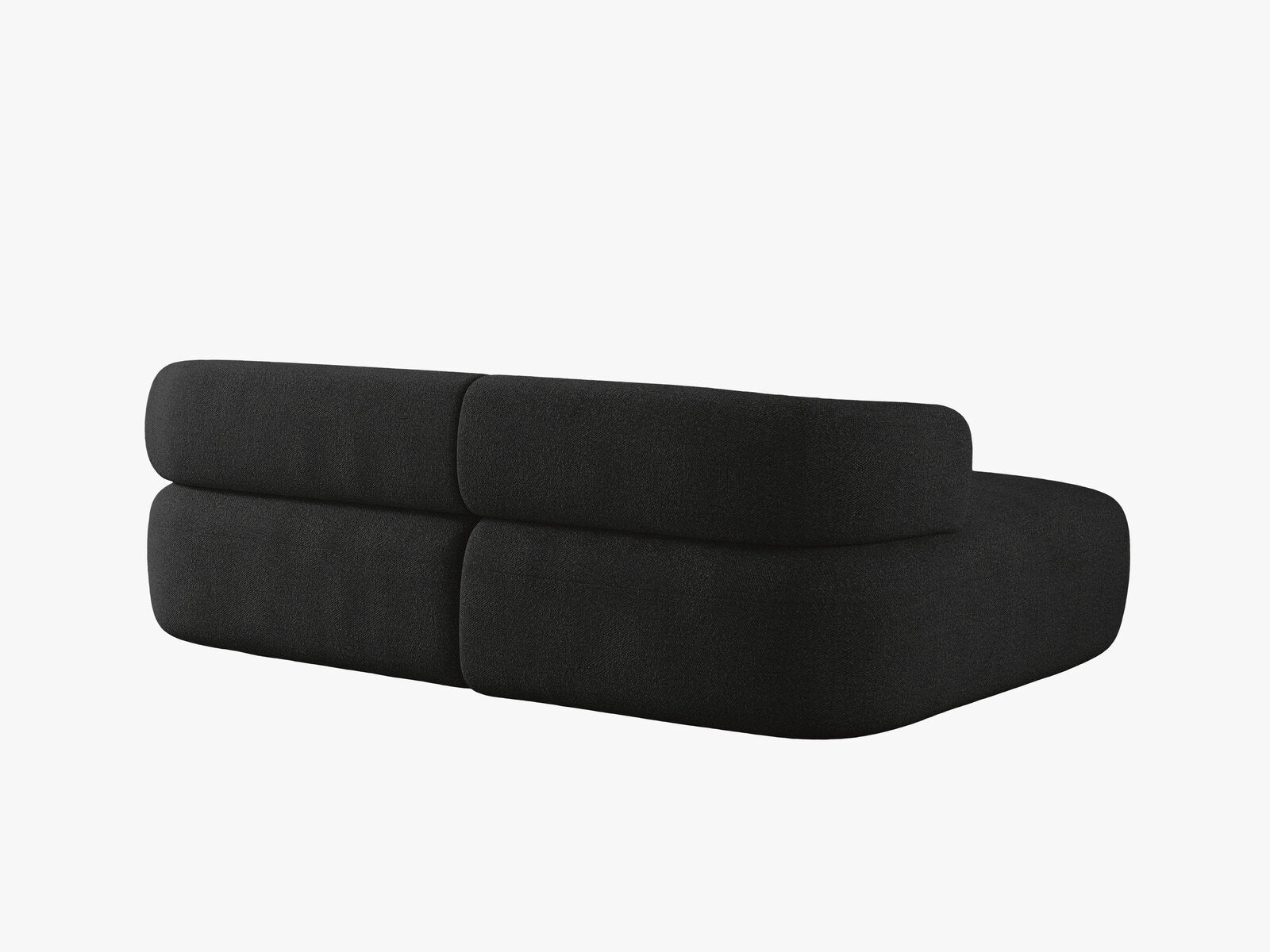 Micadoni 5-Sitzer Ecksofa Jenny Kleine Version Links Boucle Now or Never Schwarz