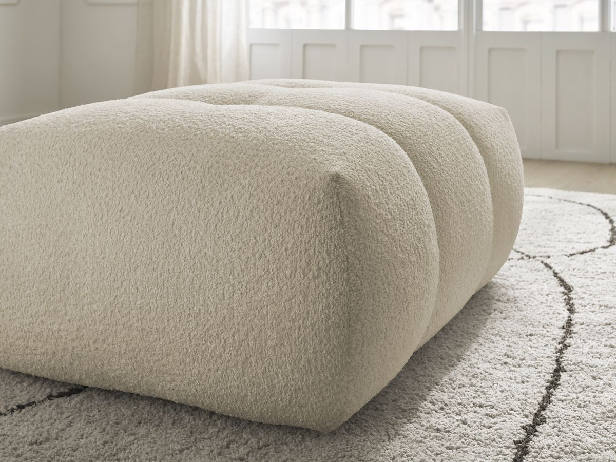 Bobochic Fuji Pouf Bouclé-Stoff Beige