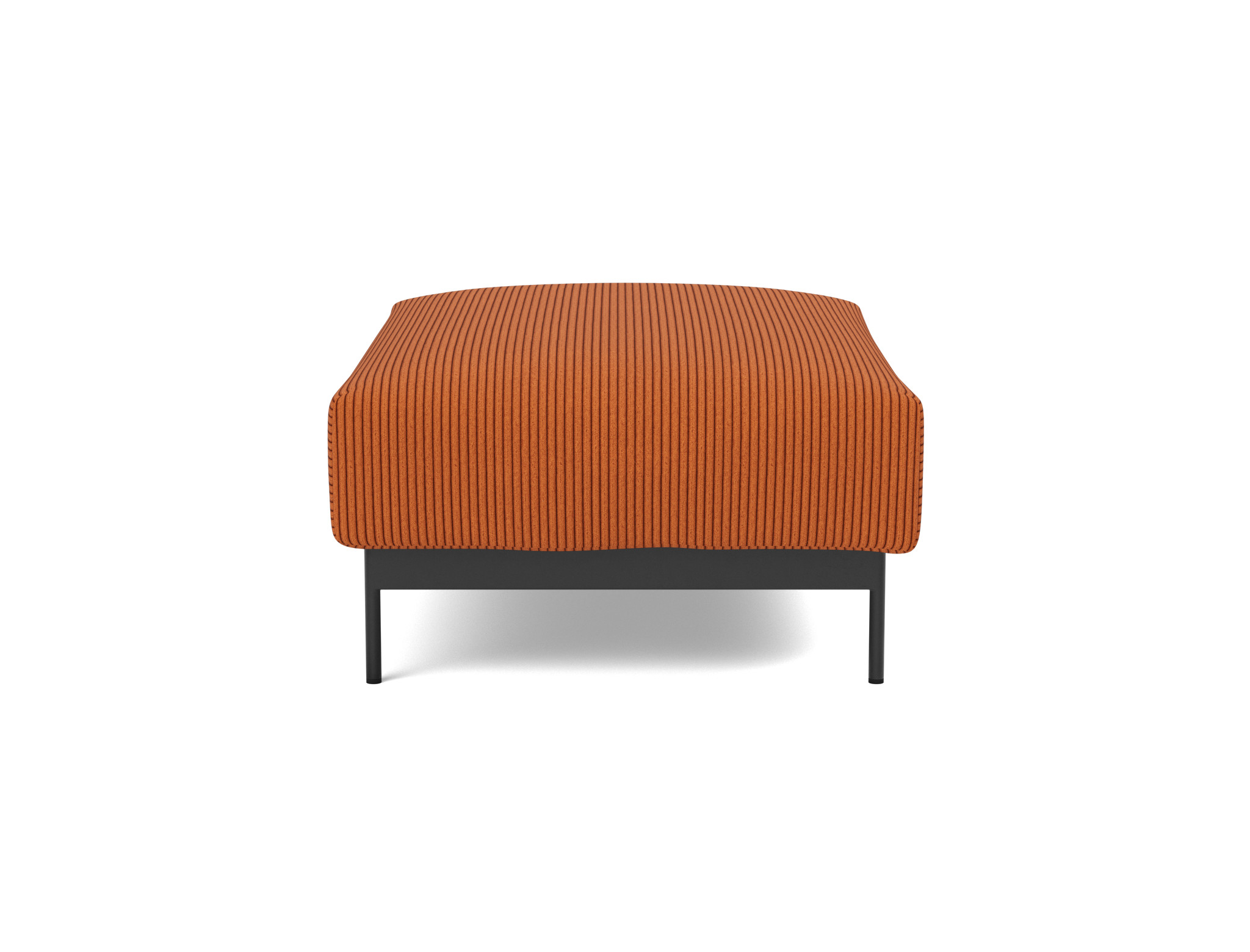 Hocker Malloy Kord Corduroy 595-Burnt-Orange Beine Schwarzes Metall
