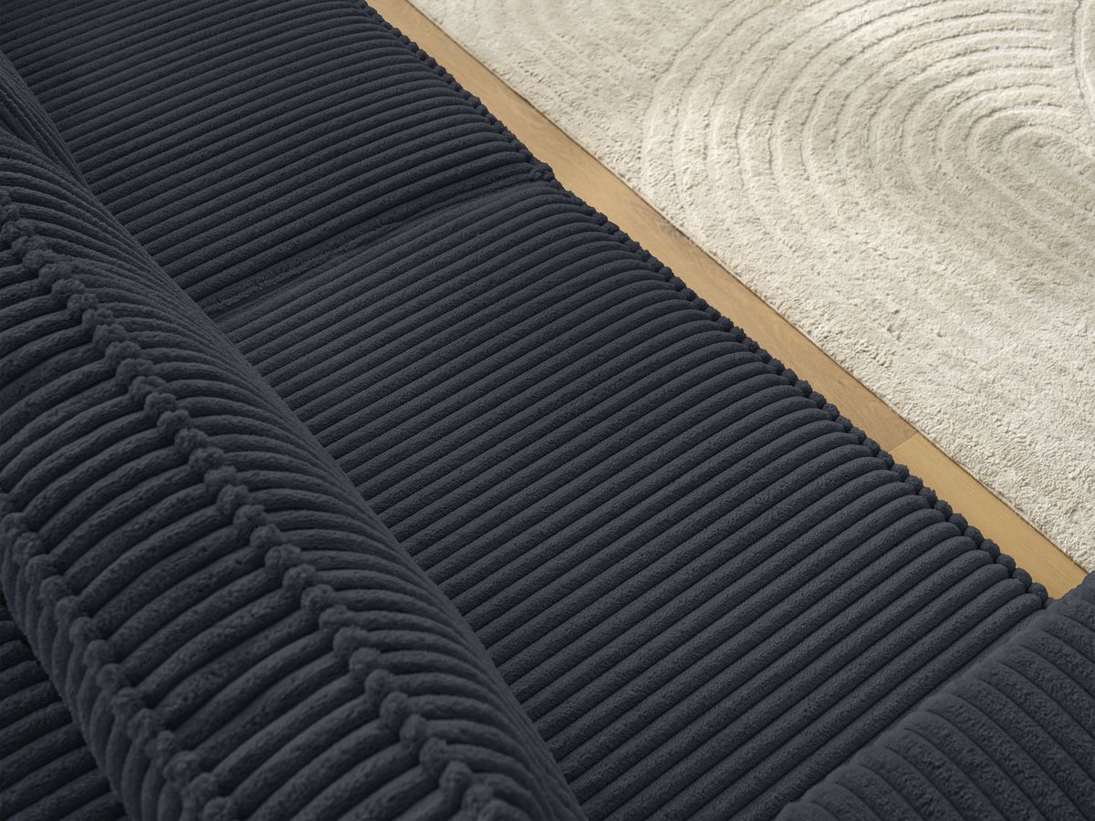 Bobochic Chelsea Sofa 3-Sitzer Breitcord weich Schwarz