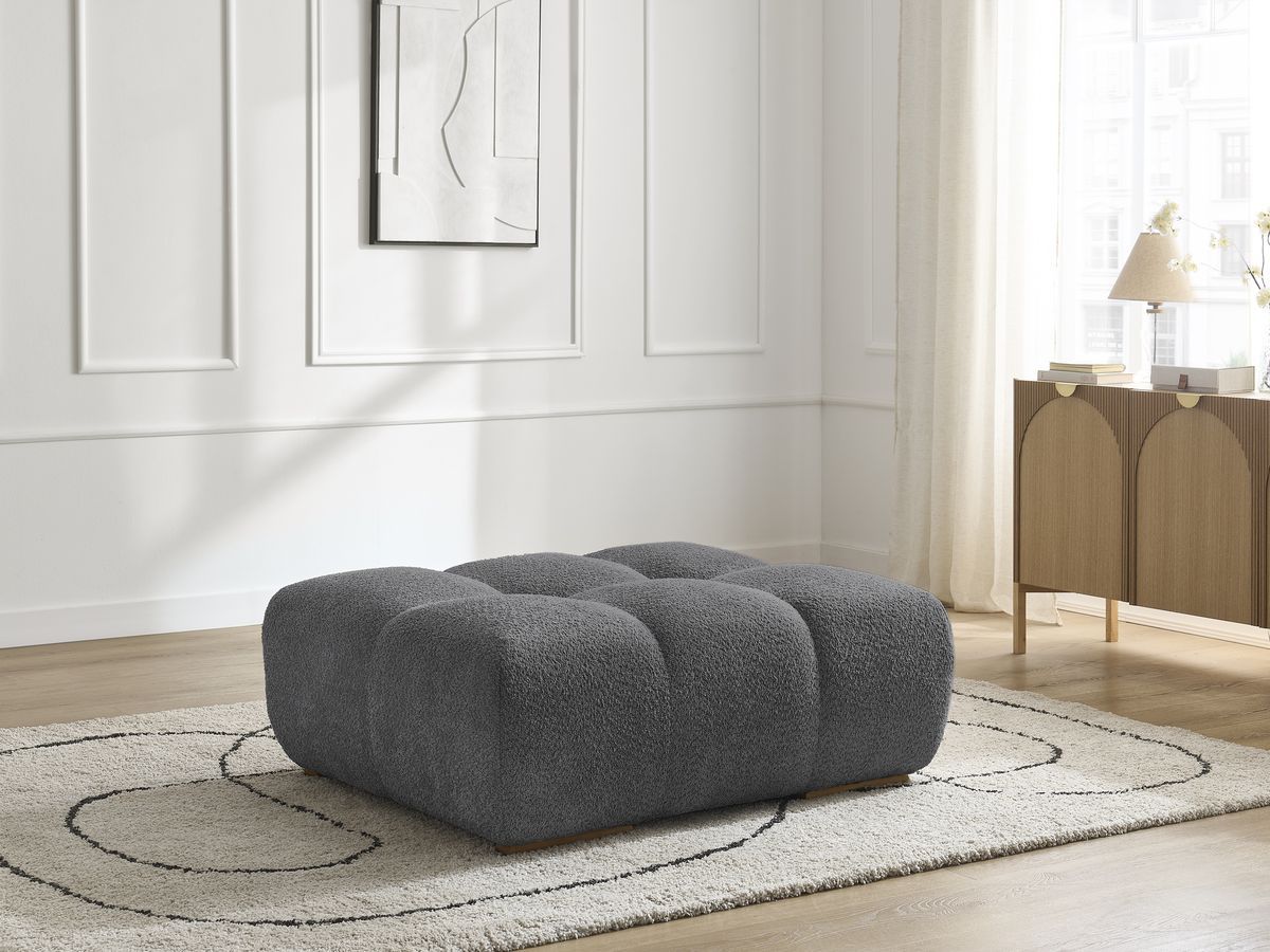 Bobochic Anakin Pouf Bouclé-Stoff Dunkelgrau