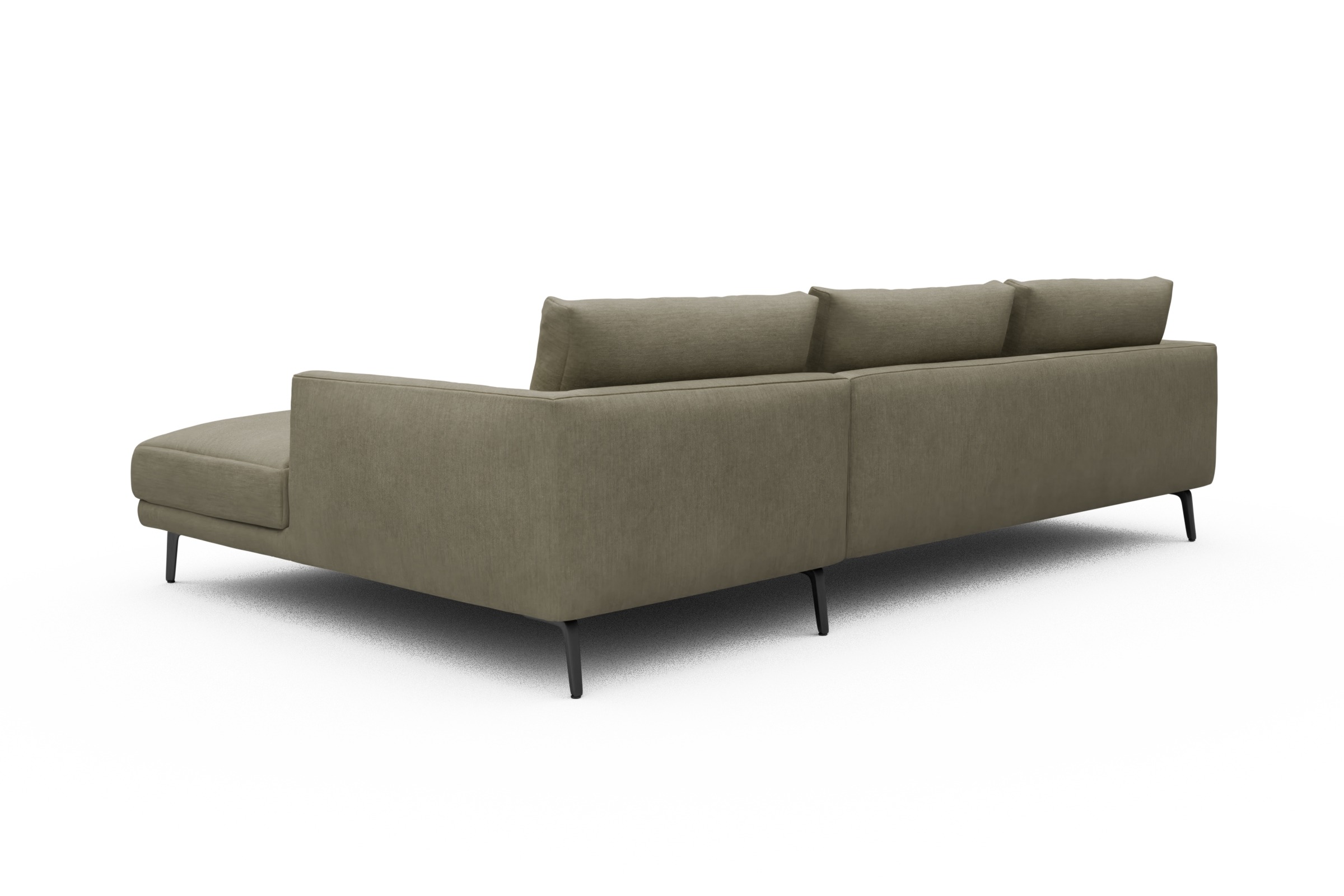 Ecksofa Karl Chaiselongue rechts mit 2,5-Sitzer Vivus-Dusty-Sand