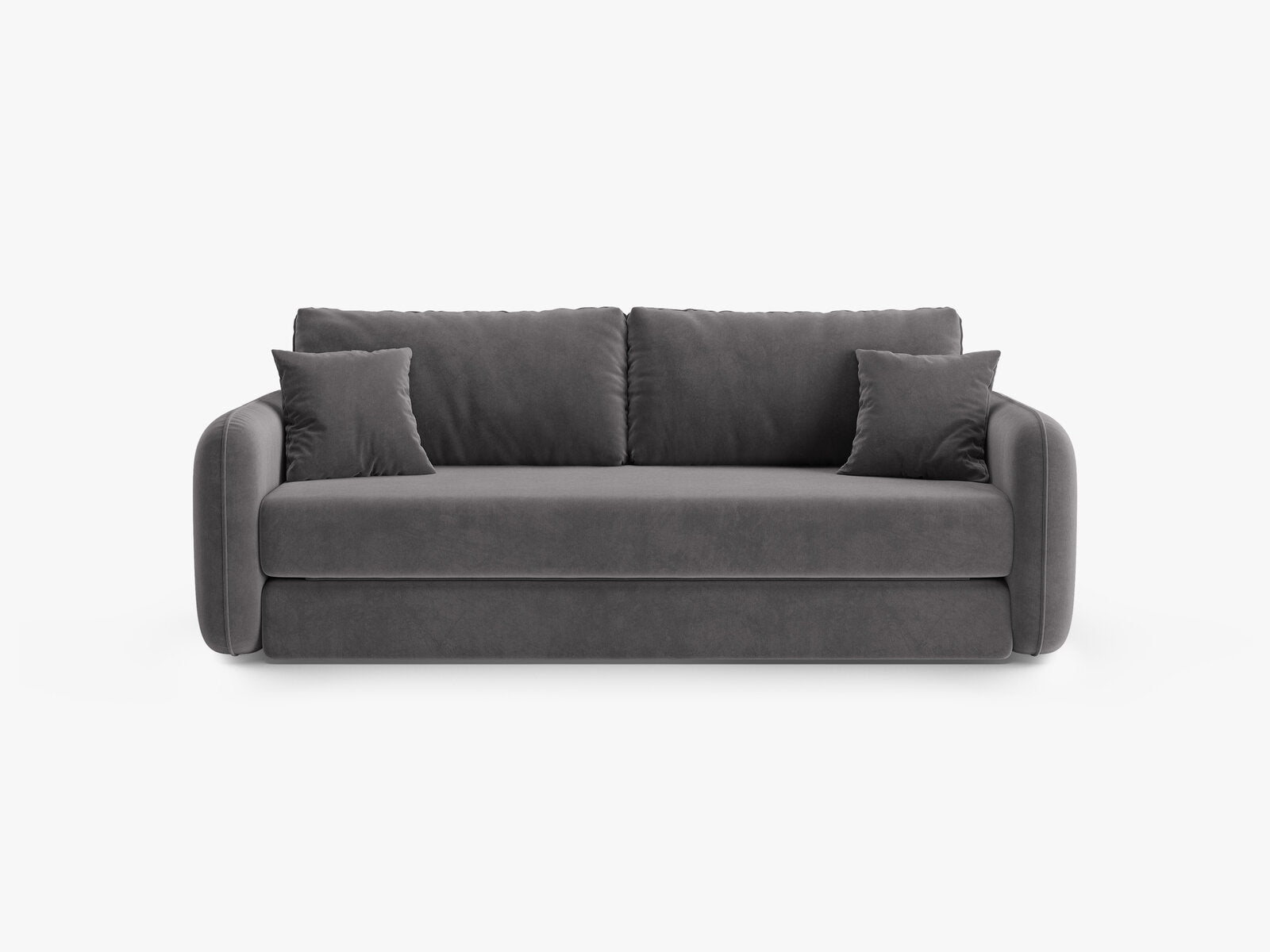 Micadoni Sofa mit Schlaffunktion Dormi 3-Sitzer Samt Salvador Dunkelgrau