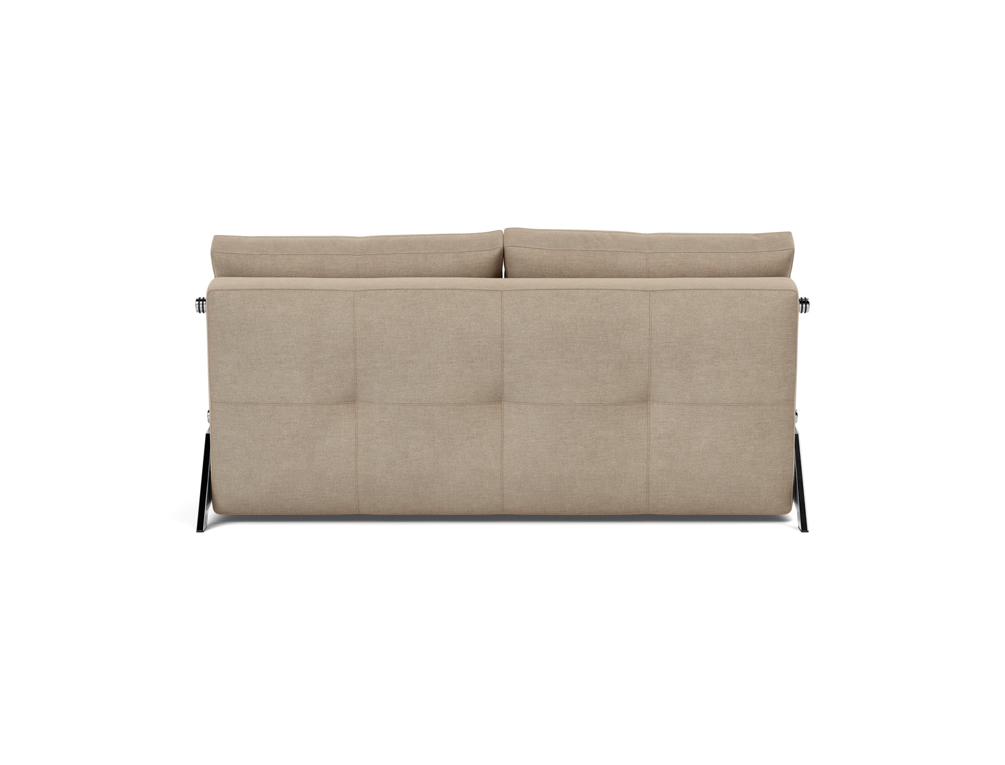 Schlafsofa Cubed 160 Flachgewebe Phobos 587-Mocha Beine Chrom