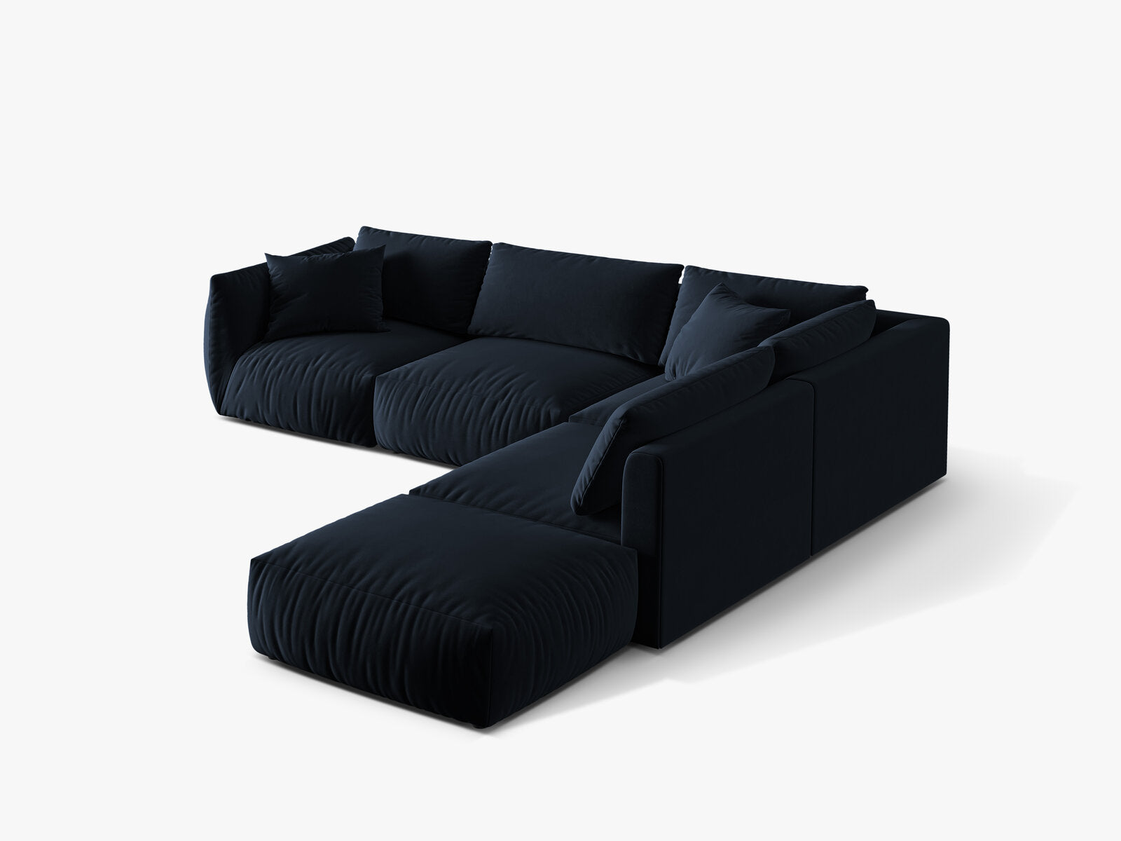 Micadoni Modulares Ecksofa Chris 4-Sitzer Rechts Samt Königsblau