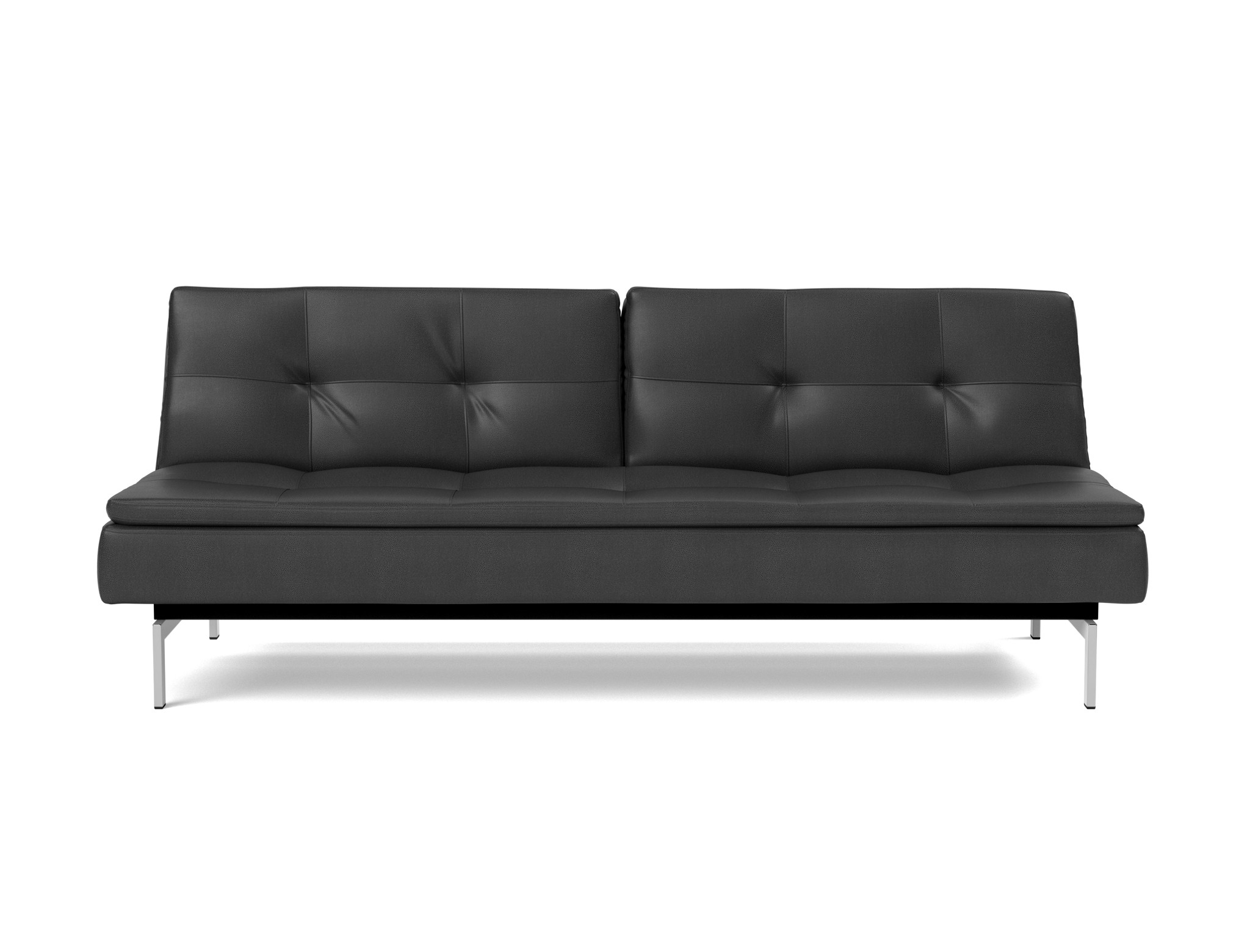 Schlafsofa Dublexo Lederoptik Faunal 550-Black Beine Chrom