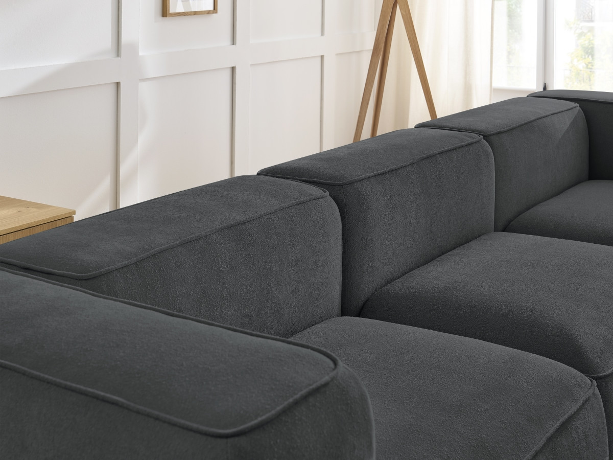 Bobochic Zephyr Sofa 3-Sitzer Strukturstoff Dunkelgrau