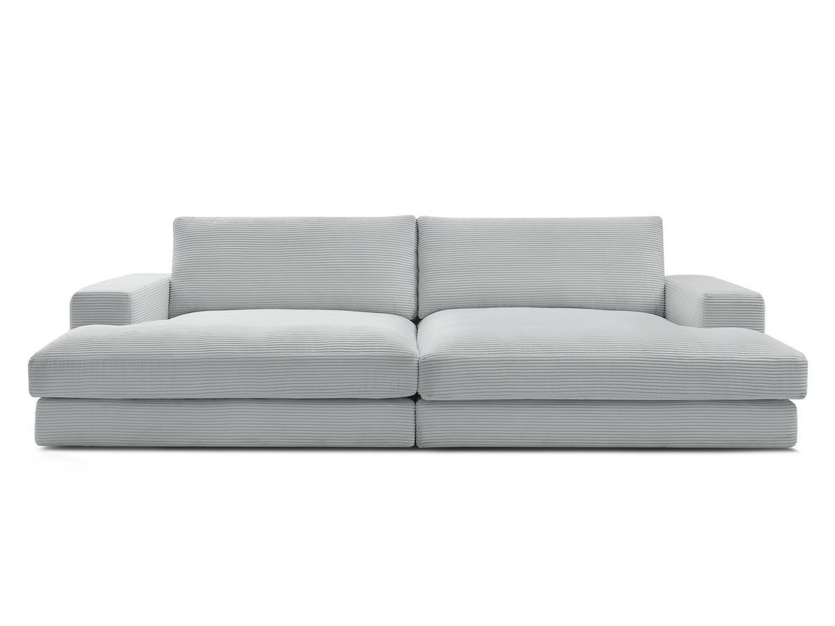 Bobochic Leonard Sofa 4-Sitzer 234 × 159 cm Cordsamt Hellgrau