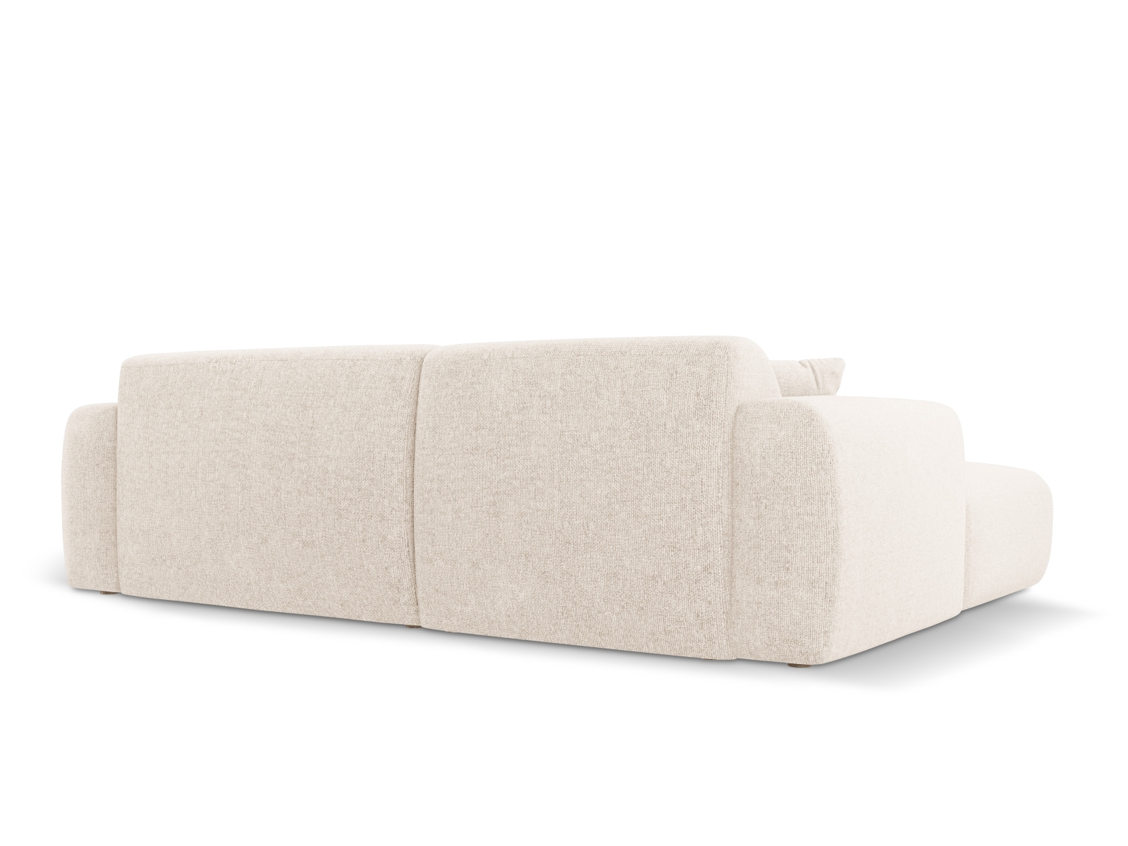 Cosmopolitan Design Ecksofa Nolio 4-Sitzer kleine Version Chenille Haga Helles Beige Rechts