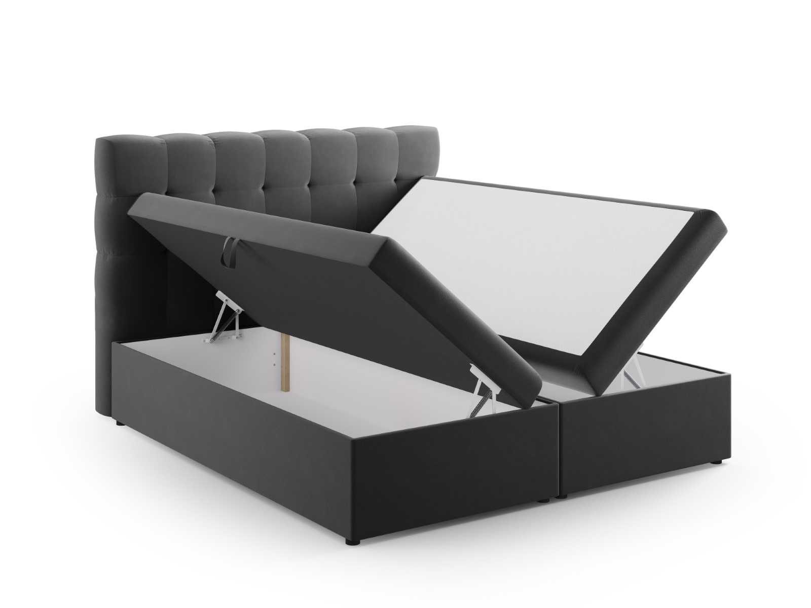 Cosmopolitan Design Boxspringbett Bali 140x200 Samt Bluvel Grau