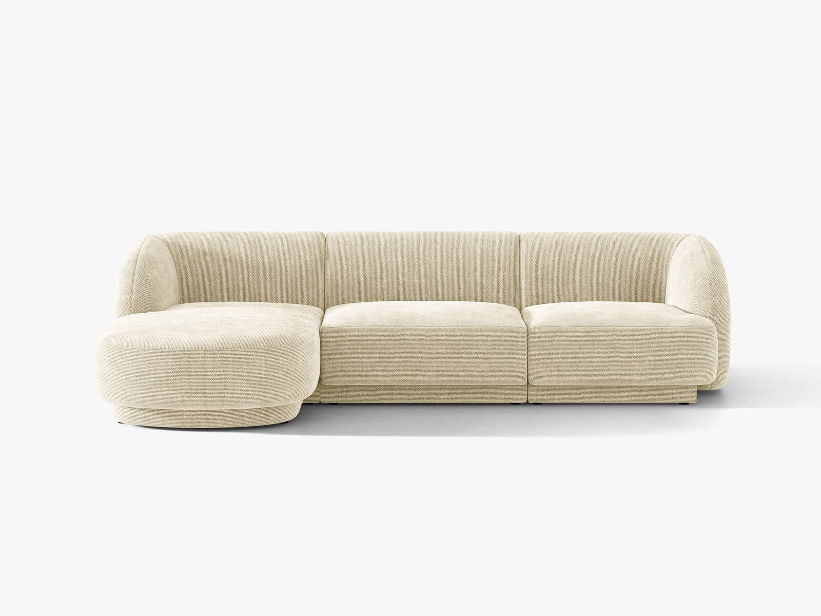 Micadoni Ecksofa Miley 4-Sitzer Links Chenille Haga Helles Beige