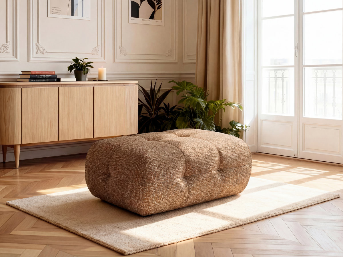 Bobochic Laura Pouf 98 × 62 cm Melange-Stoff Orange