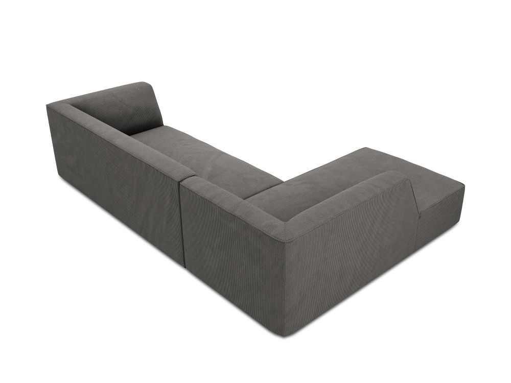 Cosmopolitan Design Ecksofa Siena 4-Sitzer Kord Scala Dunkelgrau Links