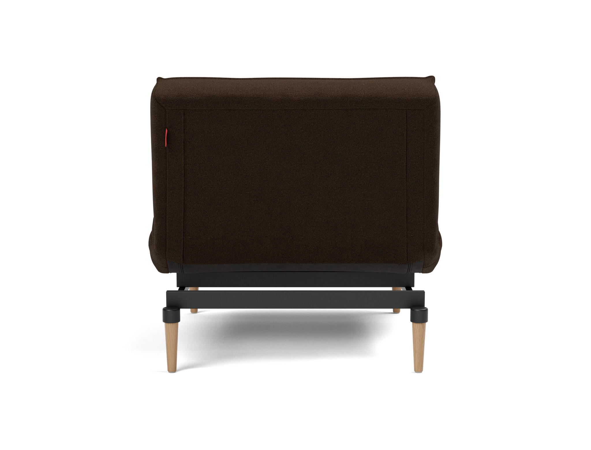 Sessel Splitback Strukturierter Stoff Taura 358-Chocco Beine Styletto Eiche hell