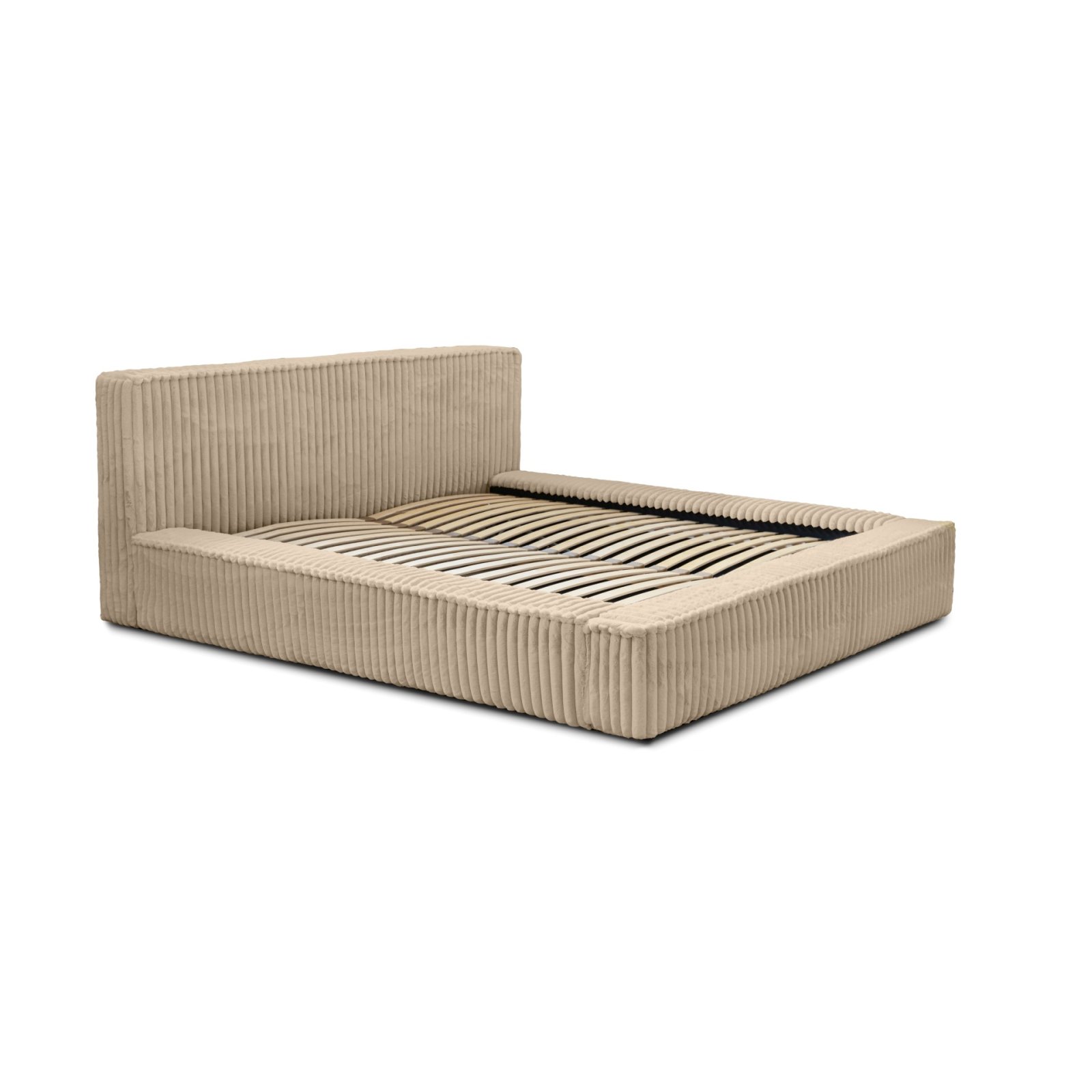 Polsterbett Lento Softcord mit Fellstruktur 180x200 mit Holzrahmen Vito 26