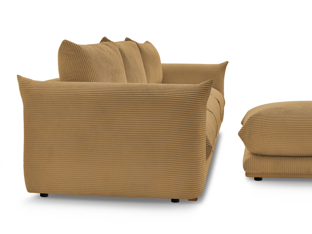 Bobochic Ernest Sofa 3-Sitzer mit Pouf 266 × 106 cm Cordsamt Gelb