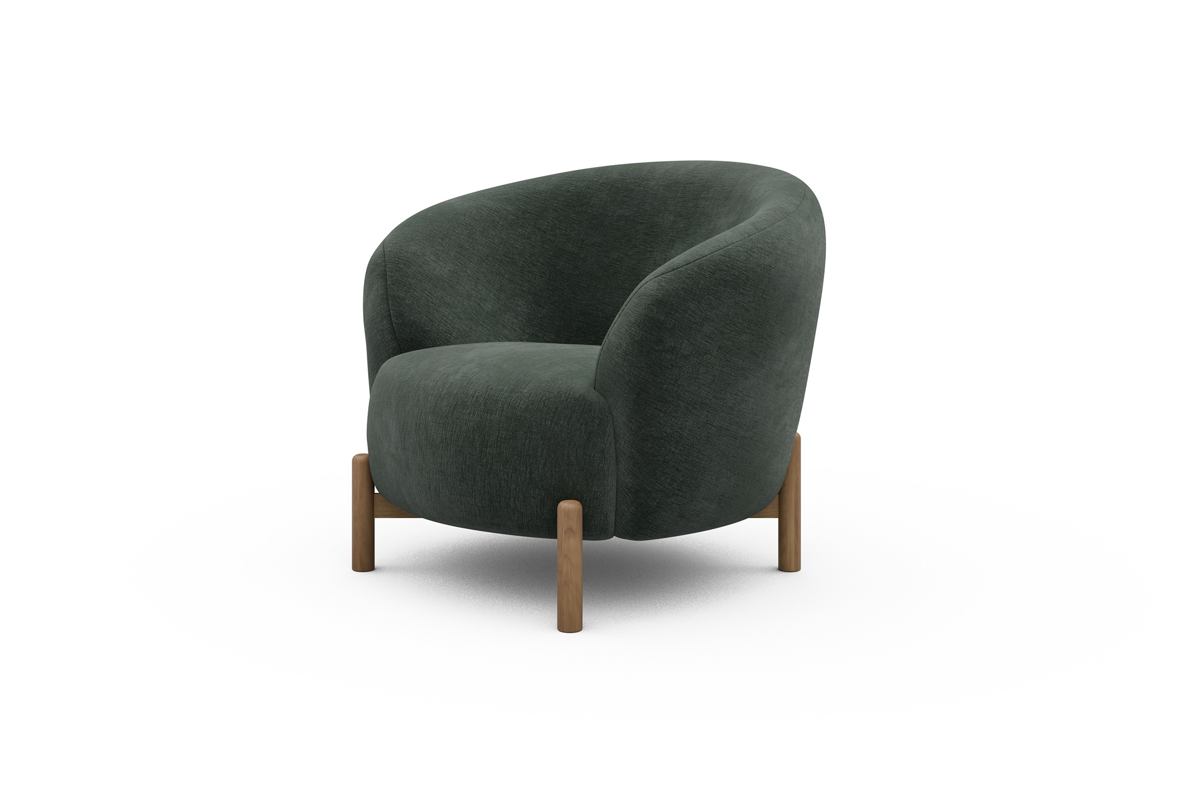 Sessel Ronda Holzbeine Eiche Natur Smooth-Laurel-Green