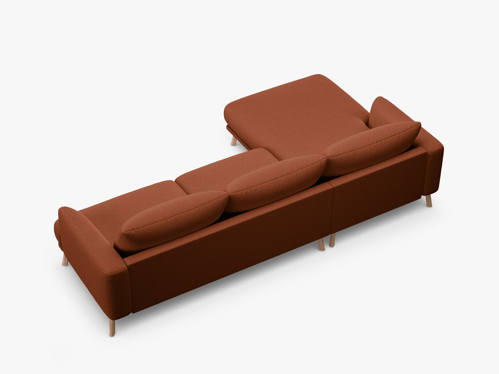 Micadoni Ecksofa Naomi 4-Sitzer Links Strukturierter Stoff Liberty Ziegel