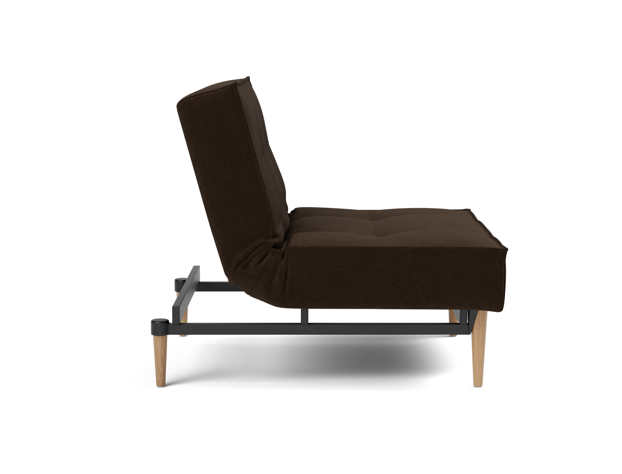 Sessel Splitback Strukturierter Stoff Taura 358-Chocco Beine Styletto Eiche hell